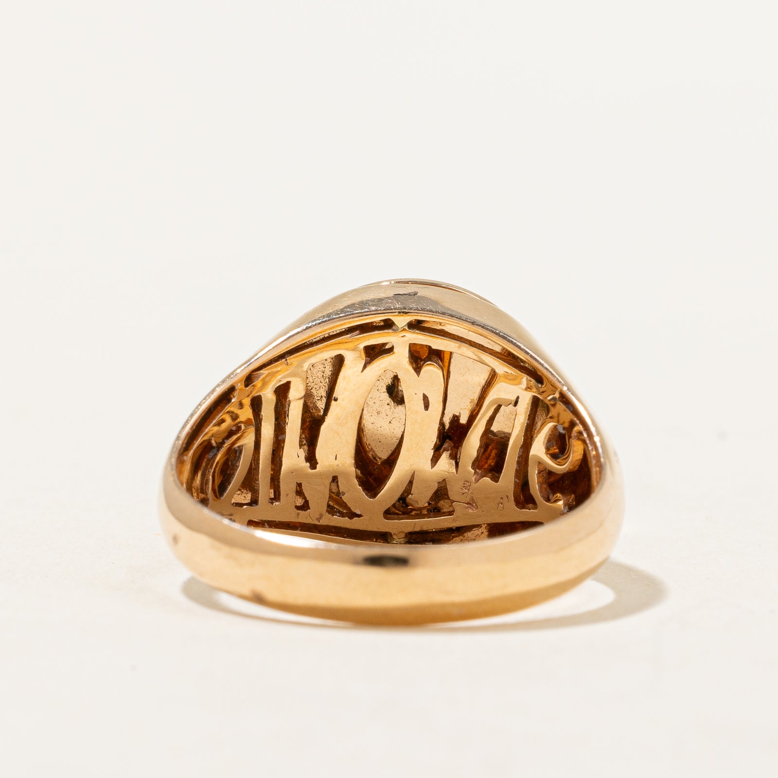Diamond "A" Initial Signet Ring | 0.02ctw | SZ 9 |