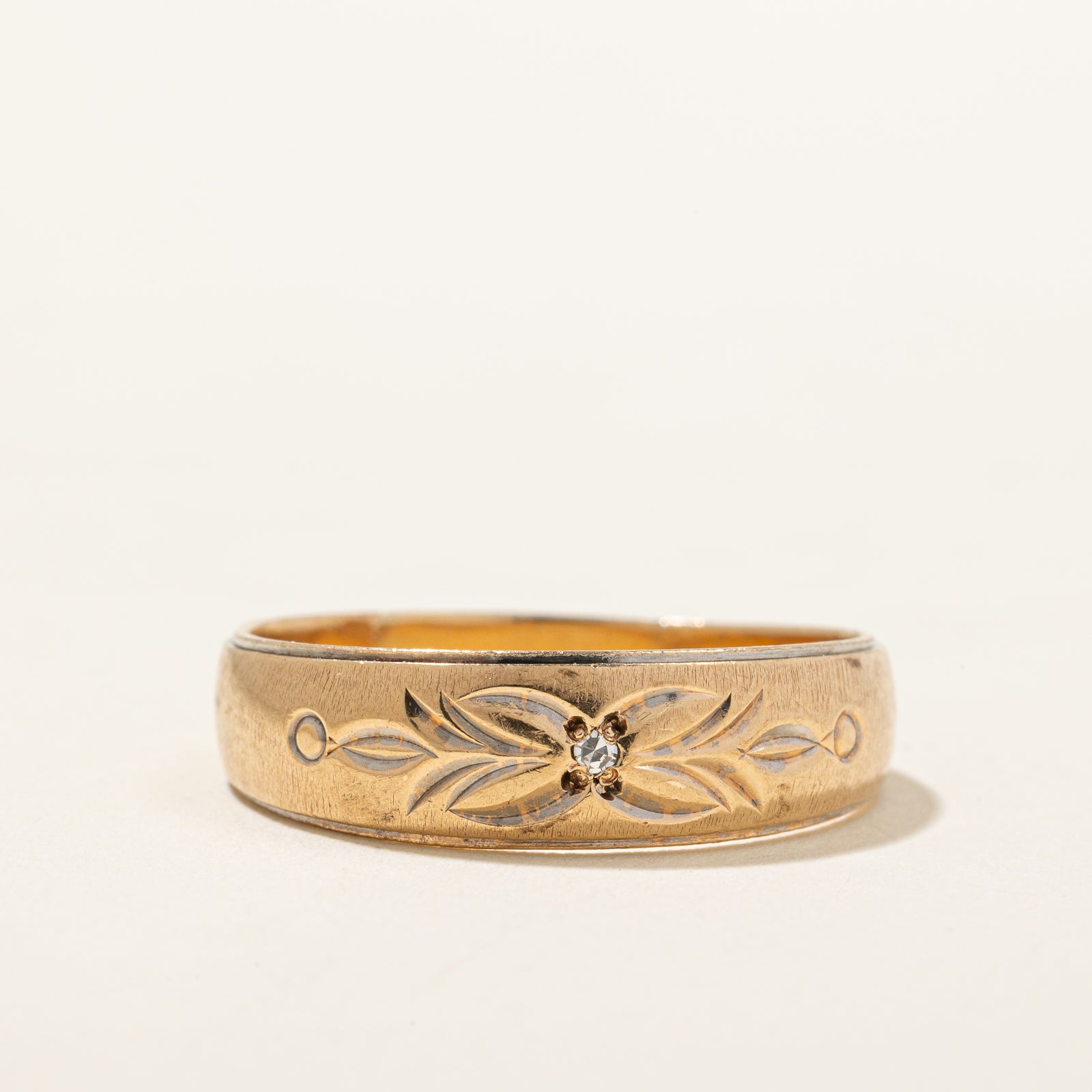 Bague gravée de diamants | 0,01 ct | Taille 9,25 |