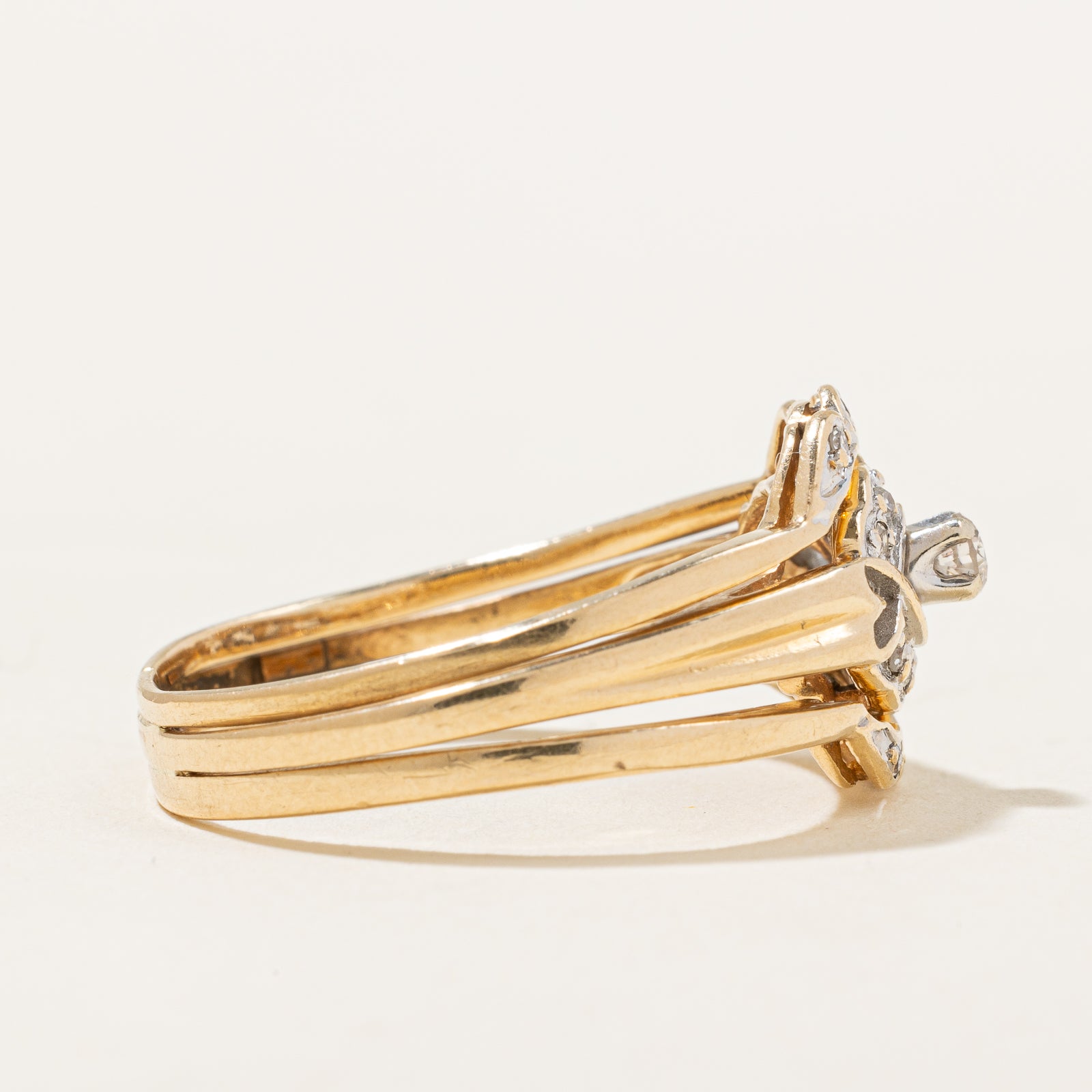 Diamond Soldered Wedding Ring Set | 0.15ctw | SZ 8.25 |