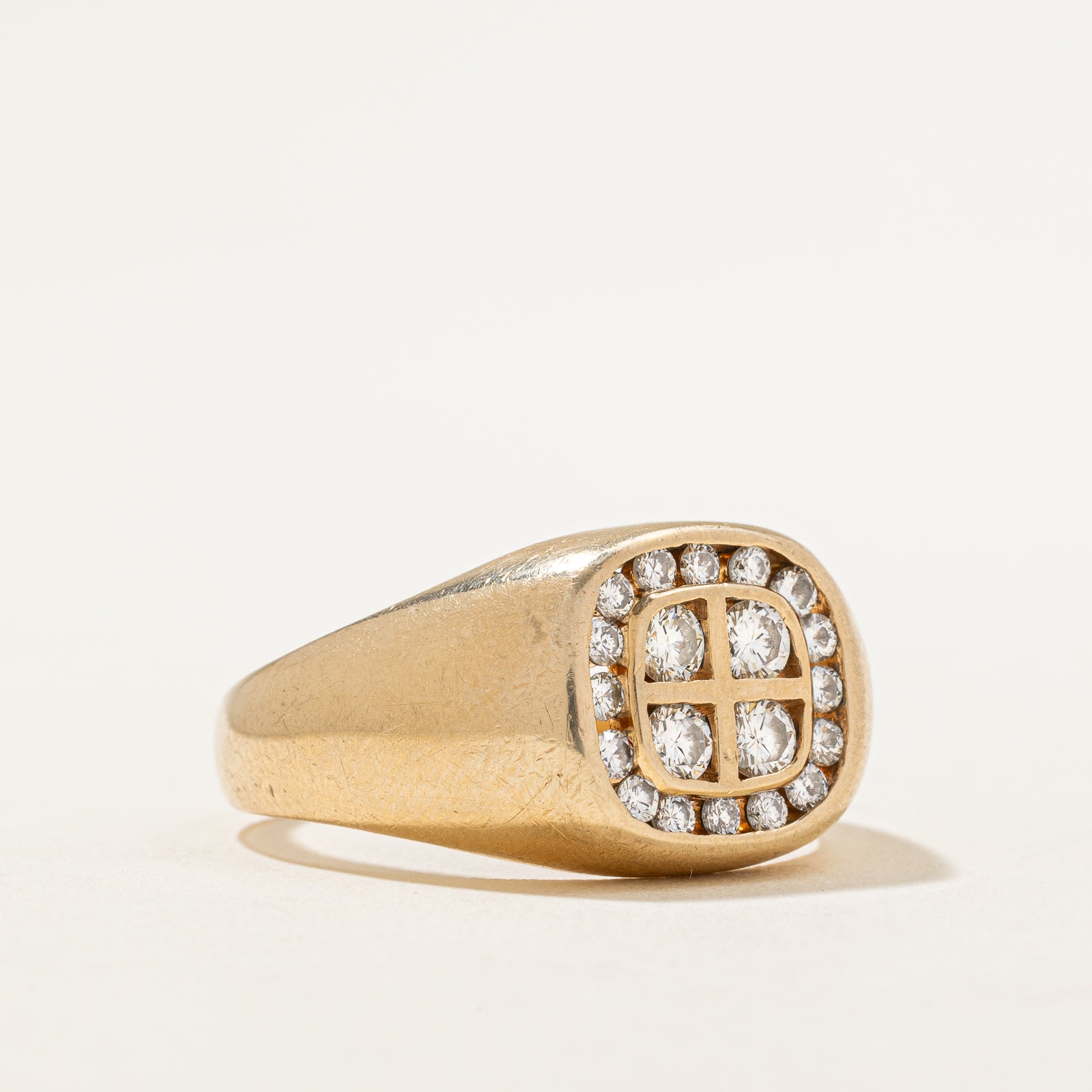 Channel Set Diamond Signet Ring | 0.76ctw | SZ 10.75 |