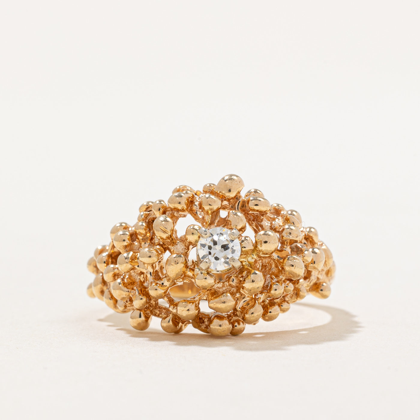 Diamond Dome Textured Ring | 0.16ct | SZ 8.25 |