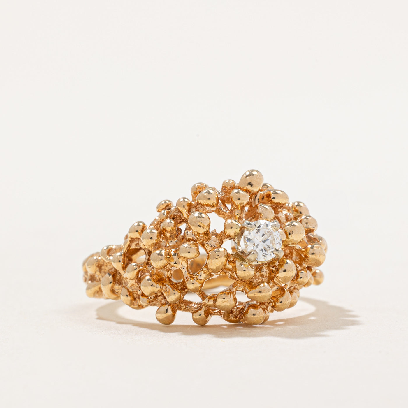 Diamond Dome Textured Ring | 0.16ct | SZ 8.25 |
