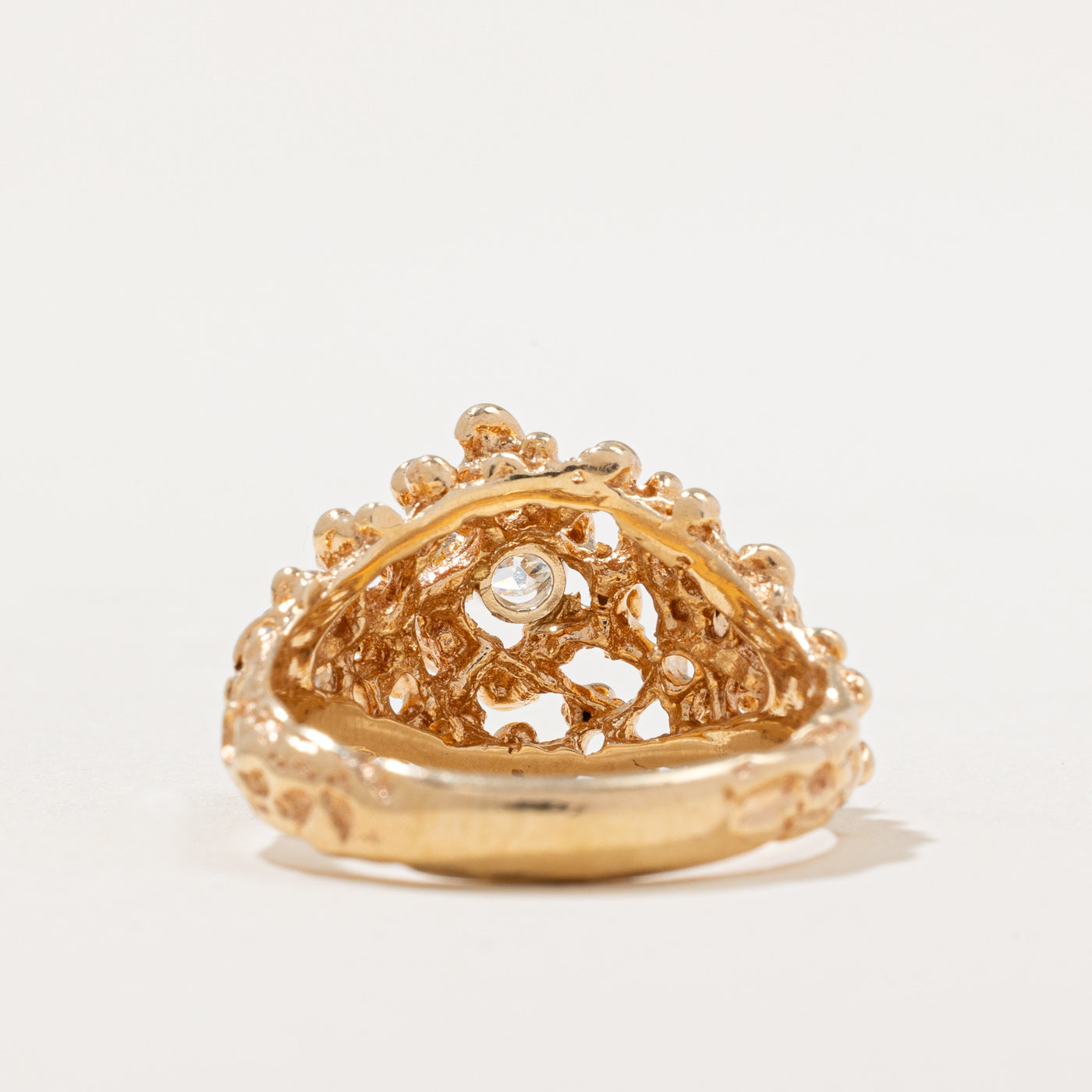 Diamond Dome Textured Ring | 0.16ct | SZ 8.25 |