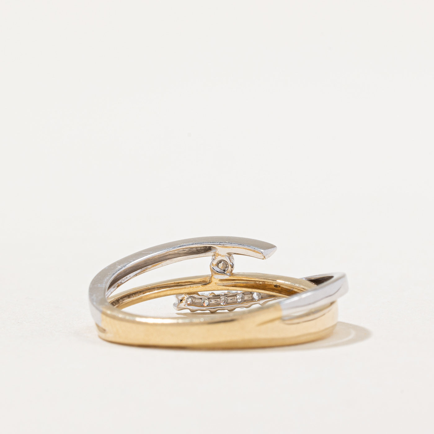 Two Tone Gold Tension Set Diamond Ring | 0.10ctw | SZ 6.5 |