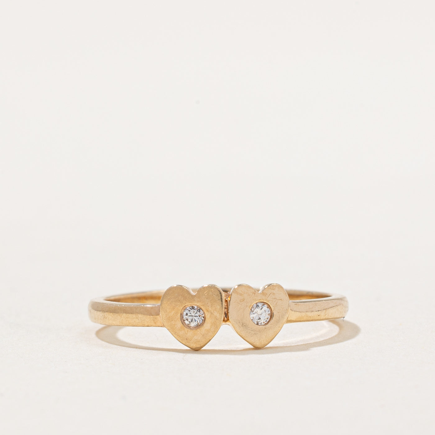 Diamond Twin Heart Ring | 0.03ctw | SZ 5 |
