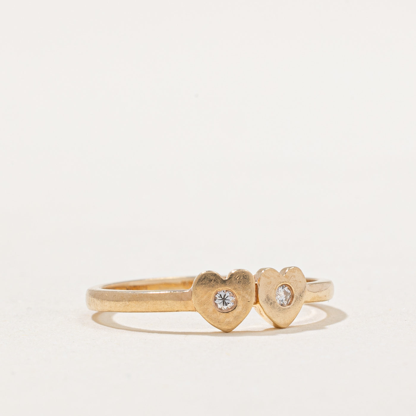 Diamond Twin Heart Ring | 0.03ctw | SZ 5 |