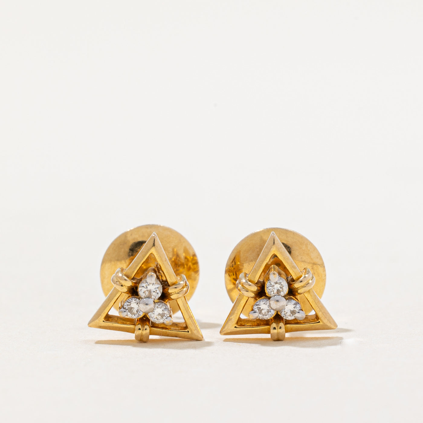 Diamond Triangle Stud Earrings | 0.10ctw |