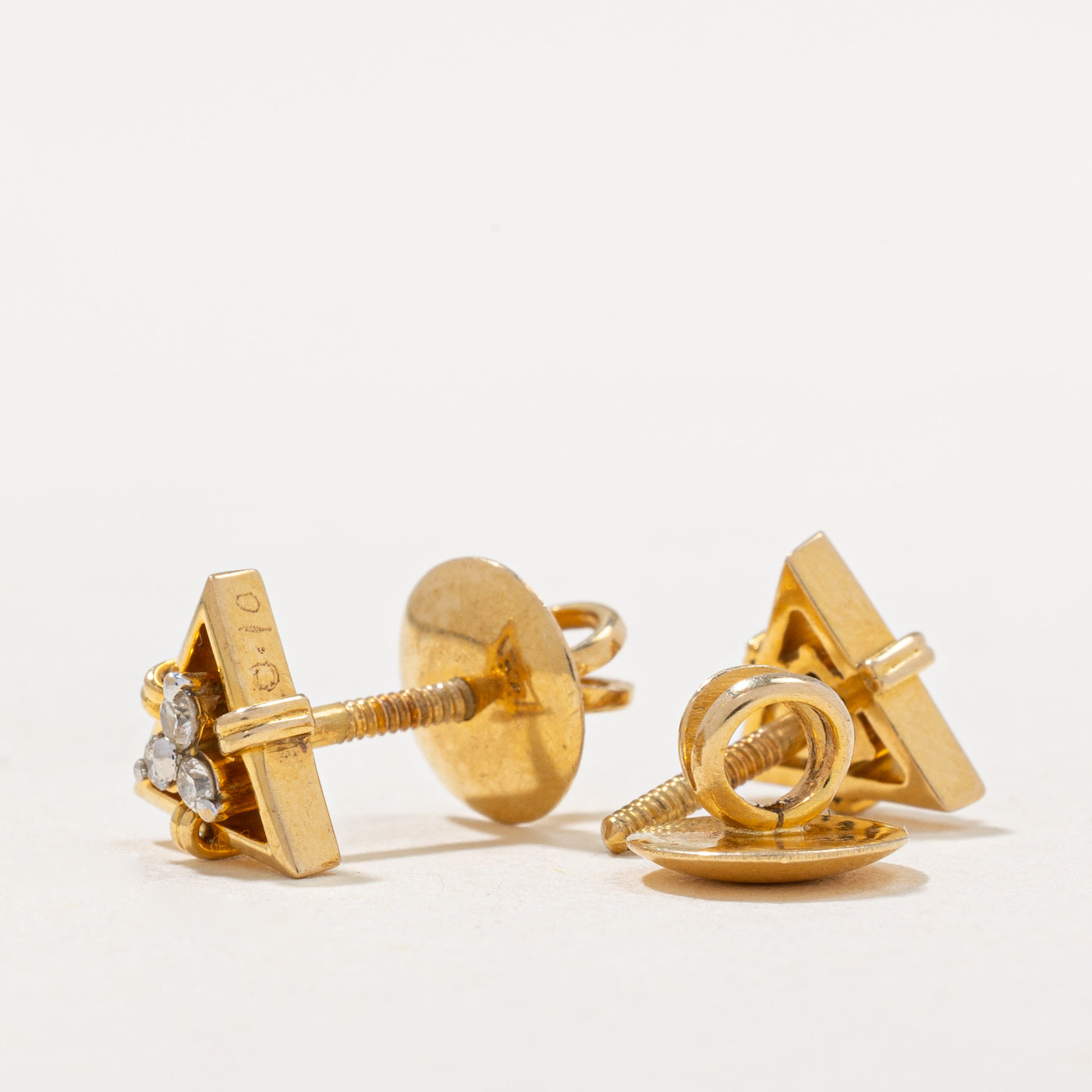 Diamond Triangle Stud Earrings | 0.10ctw |