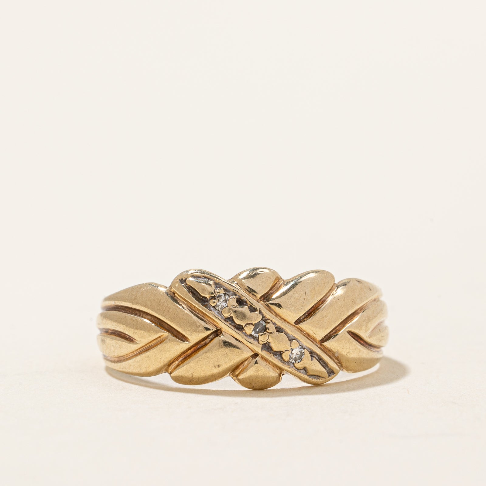 Diamond Textured Ring | 0.02ctw | SZ 6 |
