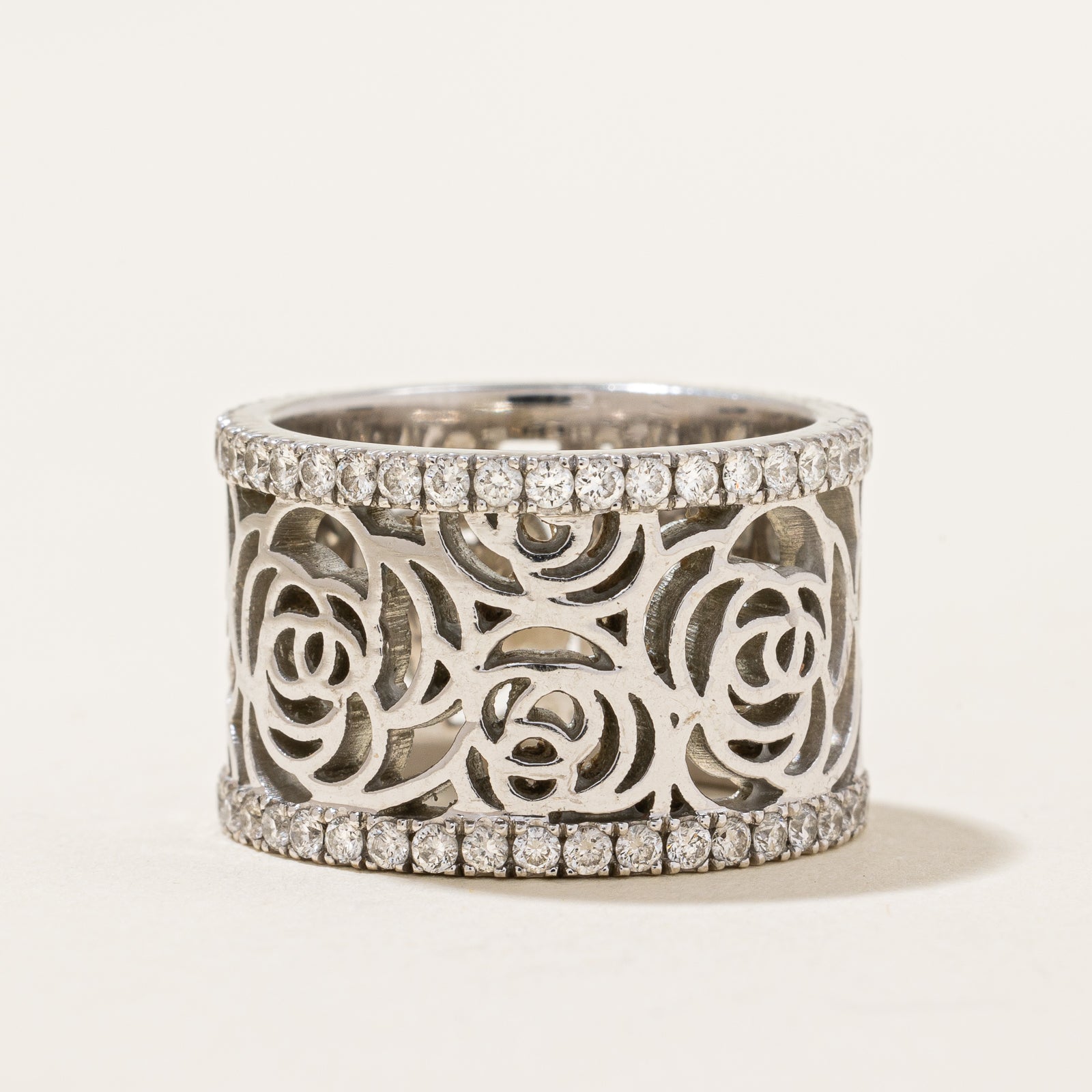 Diamond Filigree Floral Band | 0.88ctw | SZ 5.5 |