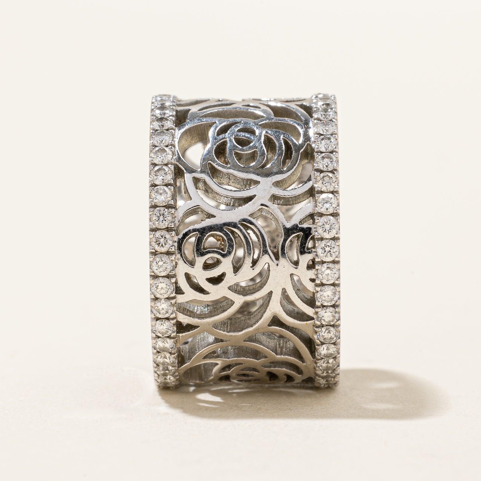 Diamond Filigree Floral Band | 0.88ctw | SZ 5.5 |