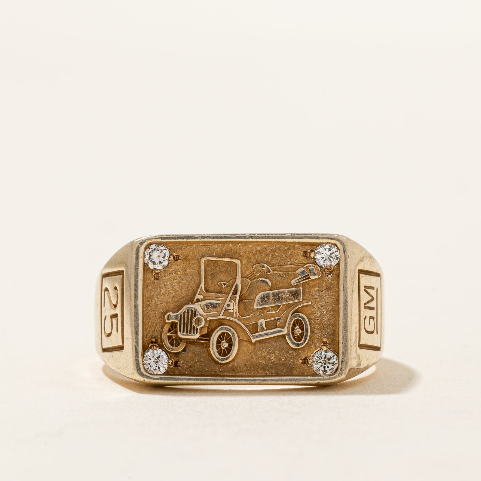 'GM 25' Car Diamond Ring | 0.10ctw | SZ 10.75 |