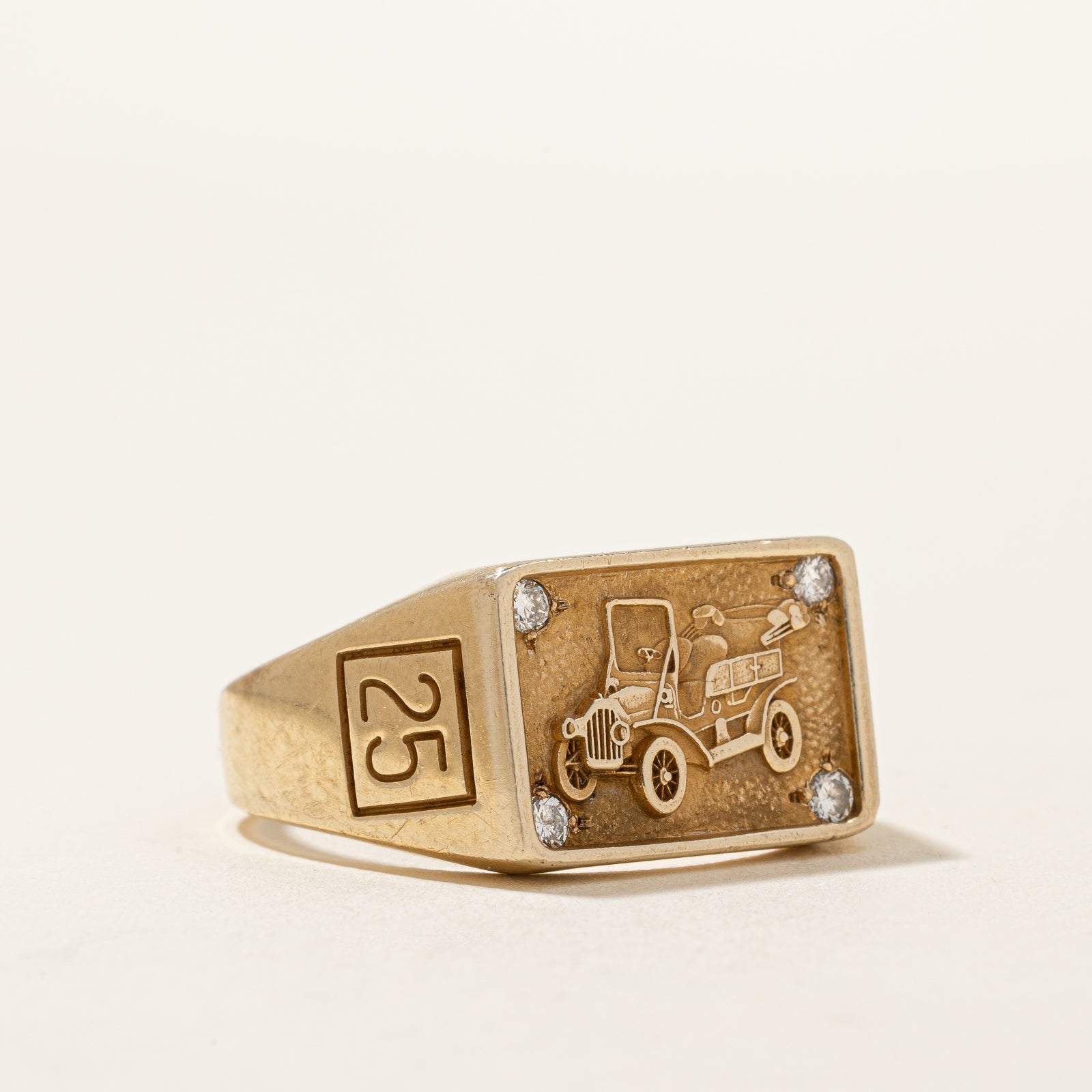 'GM 25' Car Diamond Ring | 0.10ctw | SZ 10.75 |