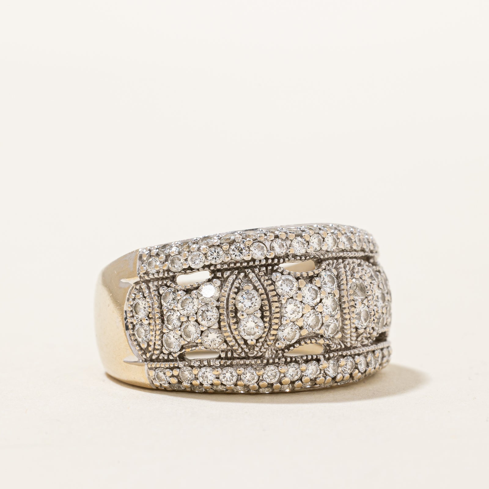 Diamond Cocktail Ring | 1.28ctw | SZ 10.25 |