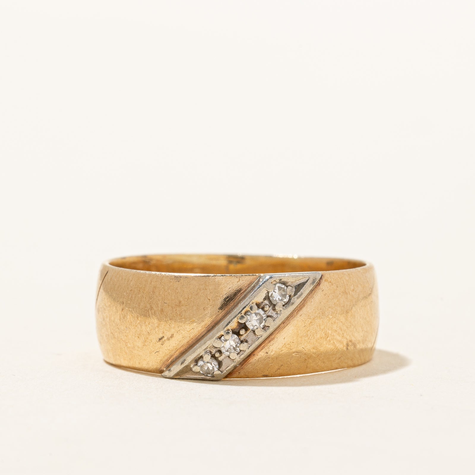 Diagonal Line Channel Set Diamond Band | 0.08ctw | SZ 9 |