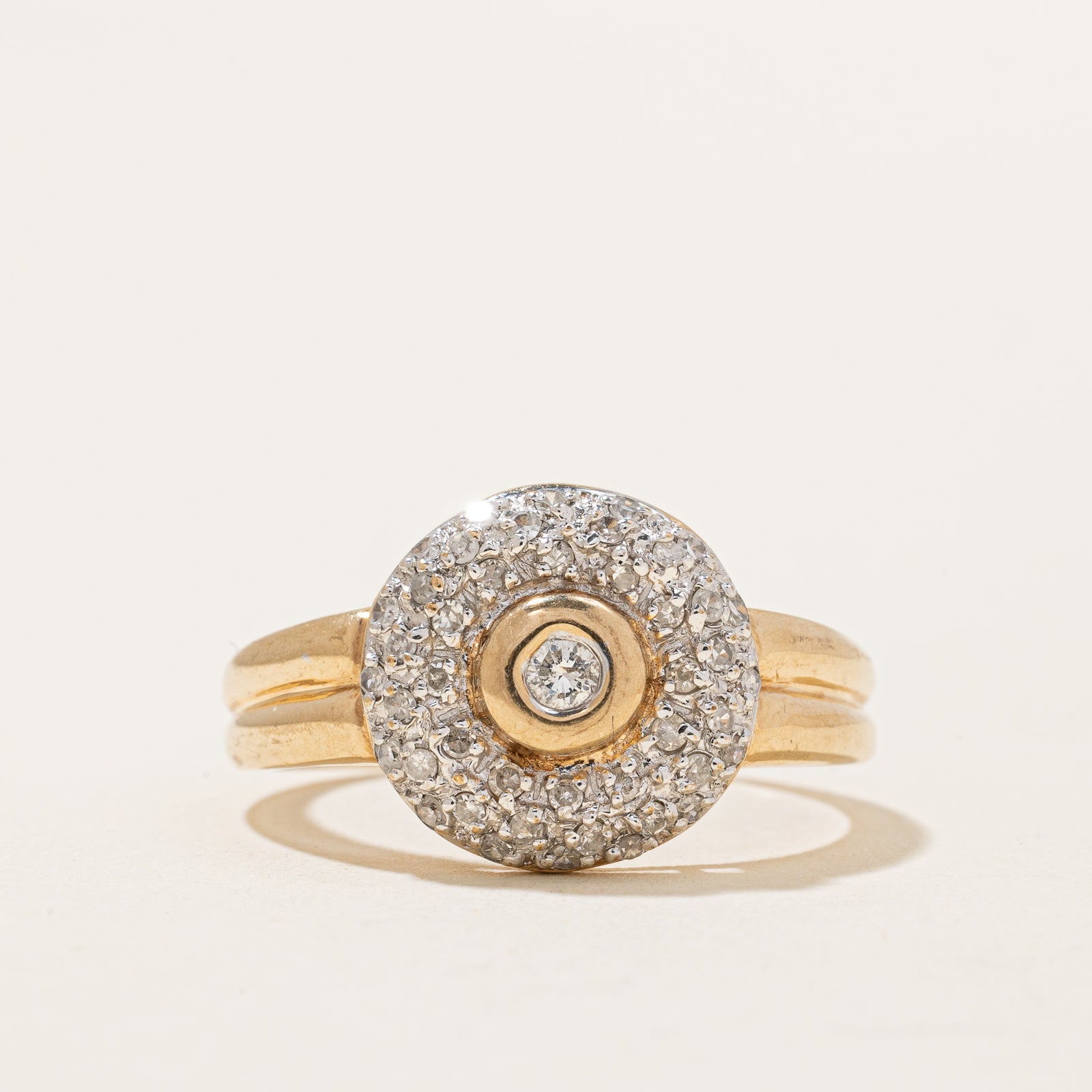 Bezel Set Diamond Halo Ring | 0.26ctw | SZ 7.25 |