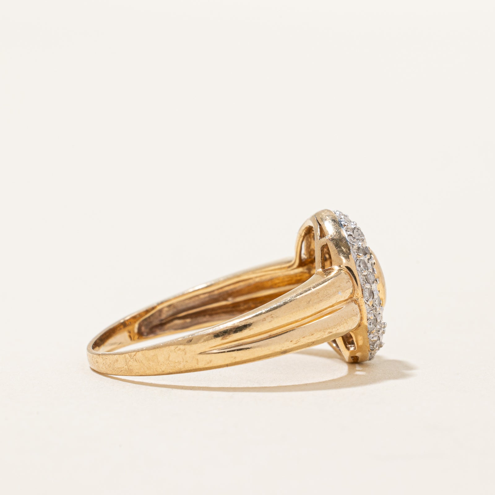 Bezel Set Diamond Halo Ring | 0.26ctw | SZ 7.25 |