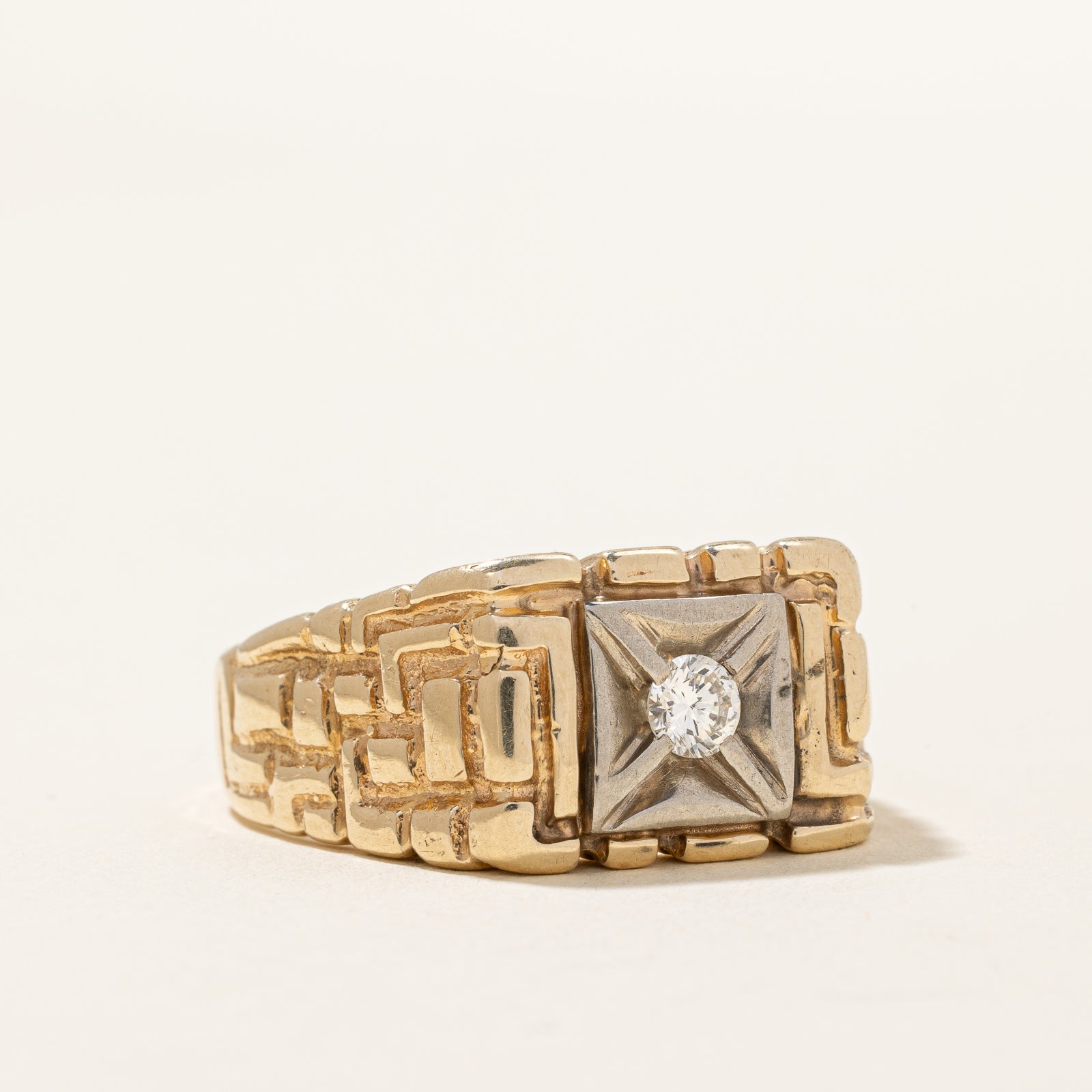 Diamond Textured Ring | 0.18ct | SZ 11.25 |