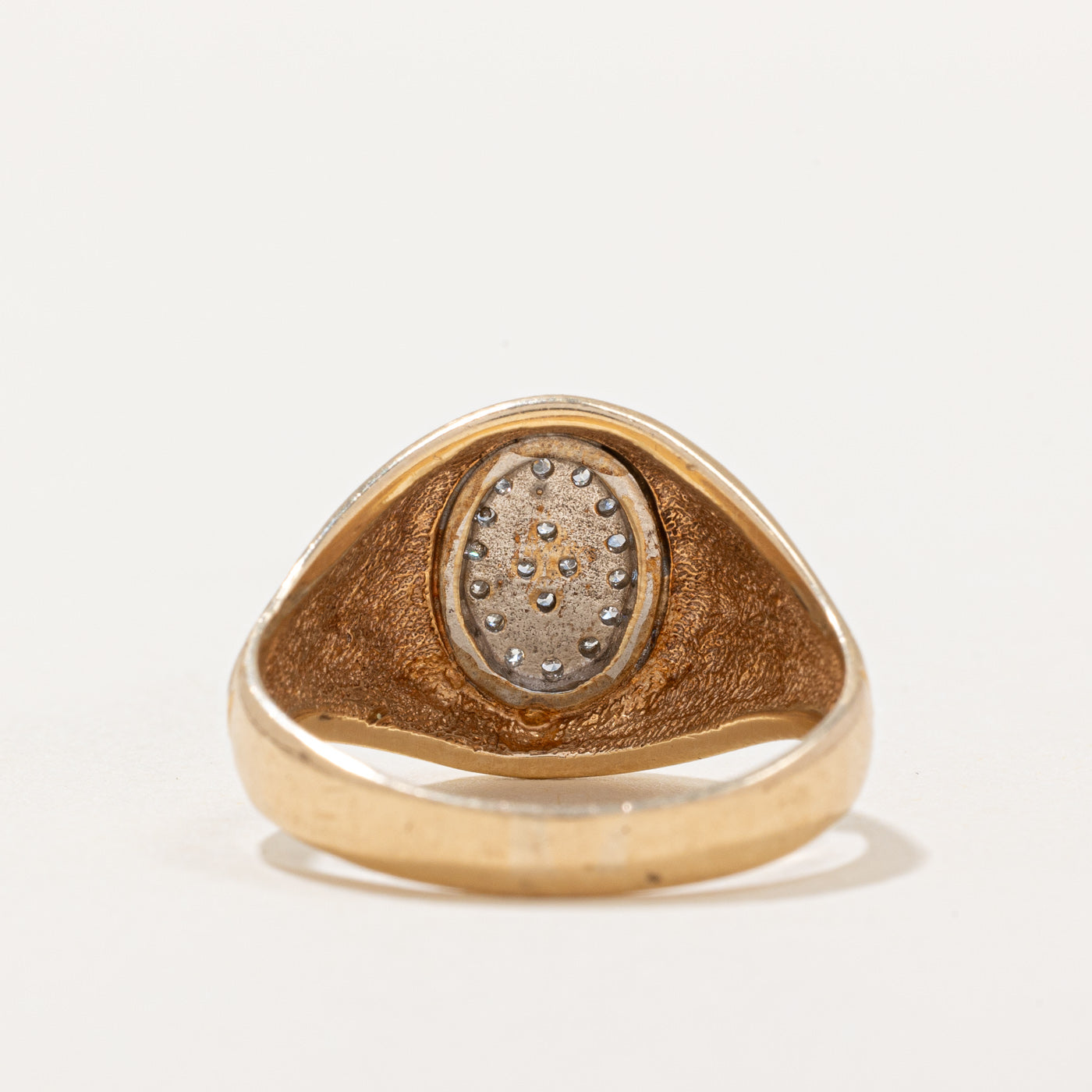 Pave Set Diamond Signet Ring | 0.10ctw | SZ 9.5 |