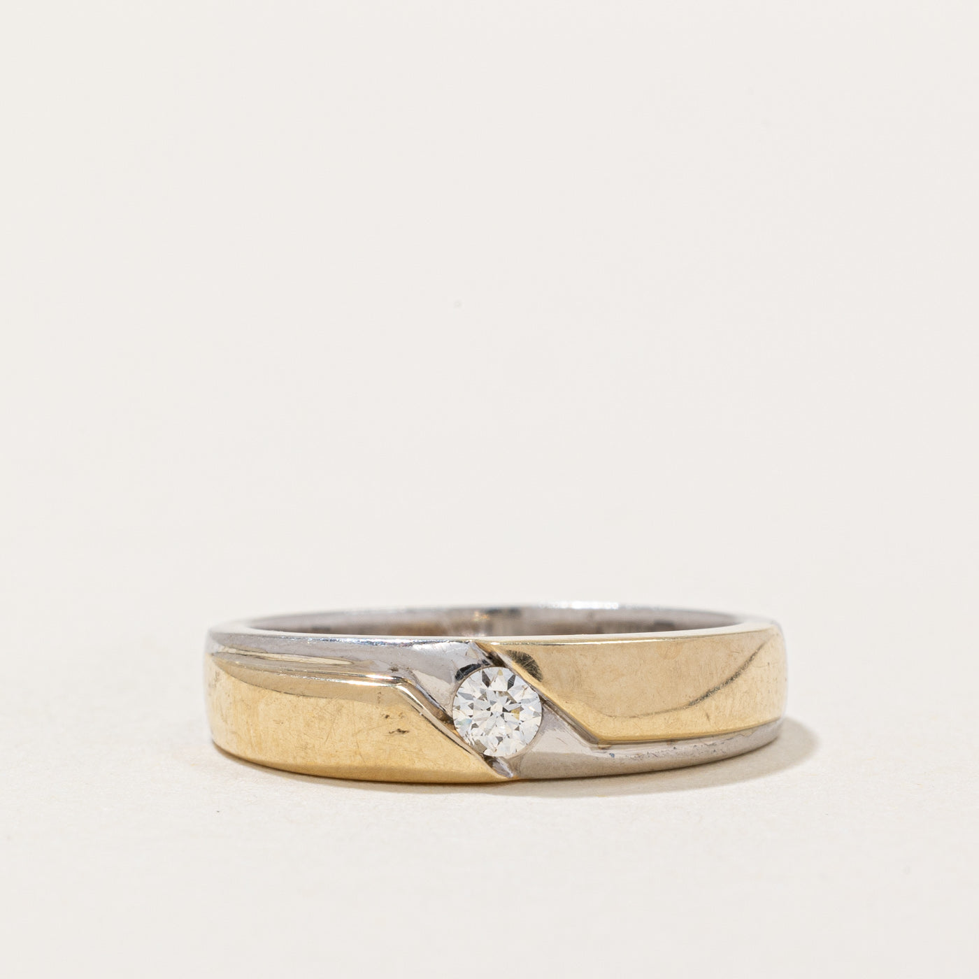 Tension Set Diamond Two Tone Ring | 0.12ct | SZ 7 |