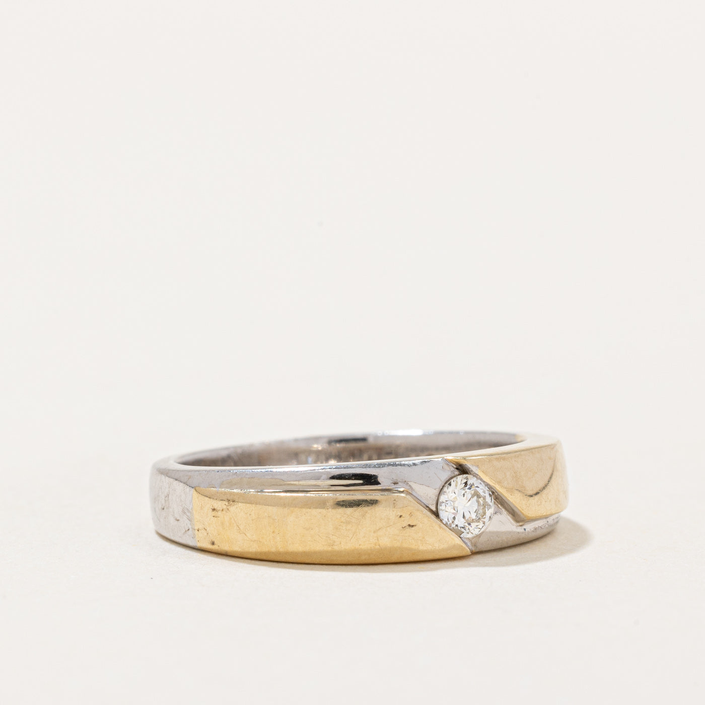 Tension Set Diamond Two Tone Ring | 0.12ct | SZ 7 |