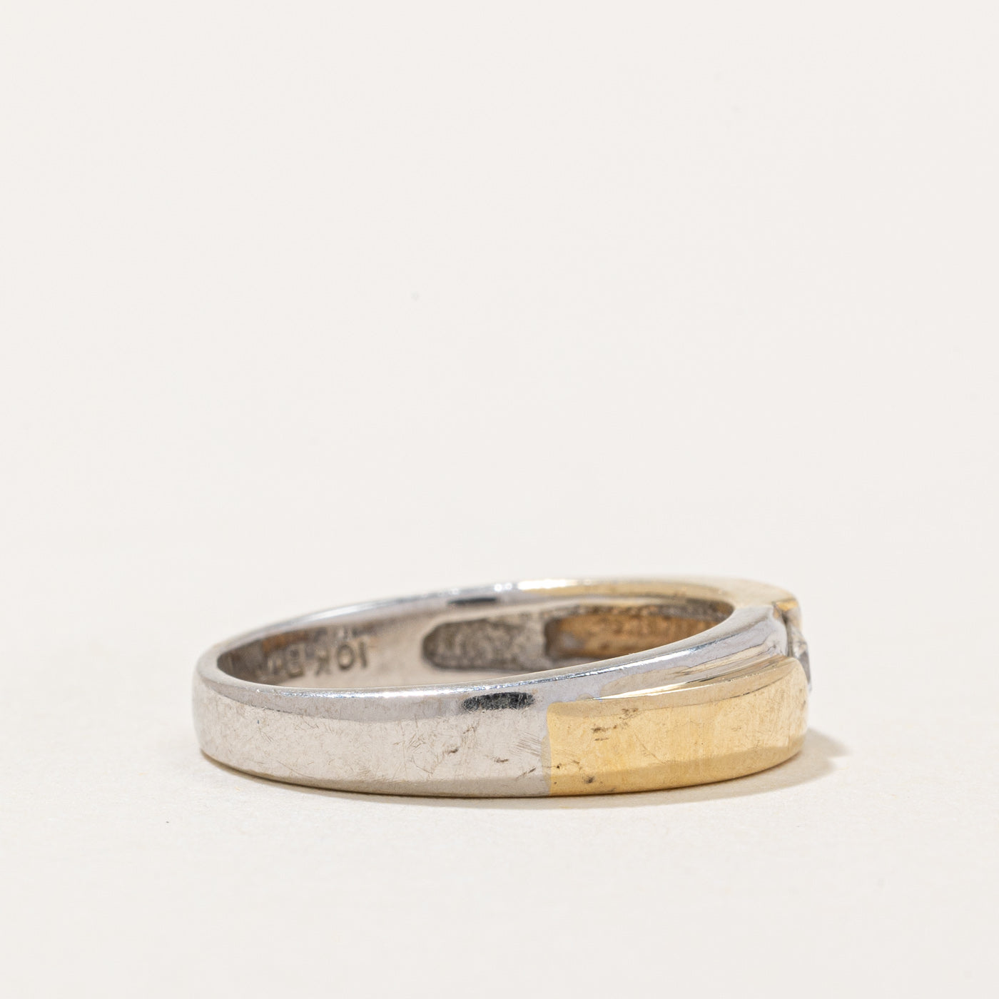Tension Set Diamond Two Tone Ring | 0.12ct | SZ 7 |