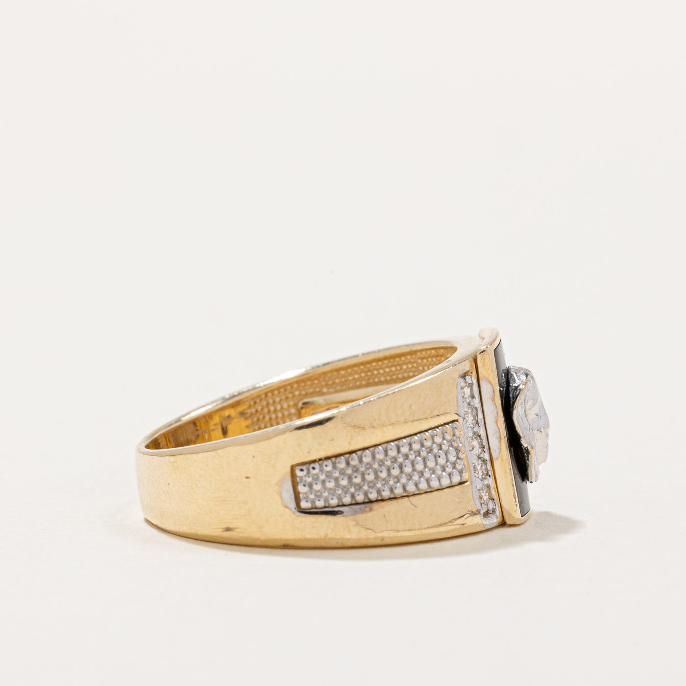 Diamond & Black Enamel Ring | 0.20ctw | SZ 9.75 |