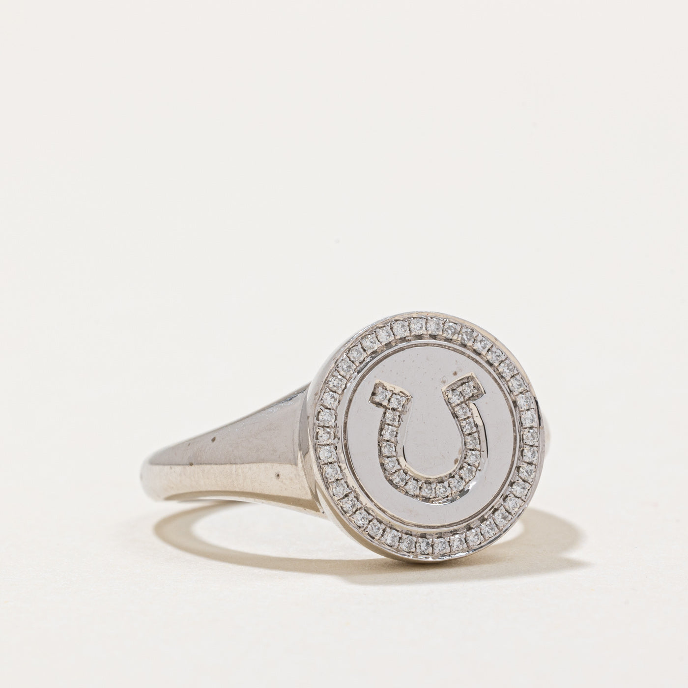 Diamond Horseshoe Signet Ring | 0.15ctw | SZ 6.75 |
