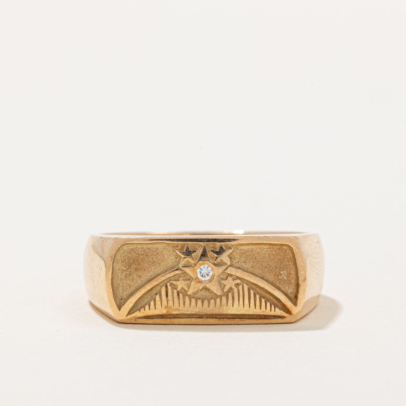 Diamond Star Signet Ring | 0.02ct | SZ 10.25 |