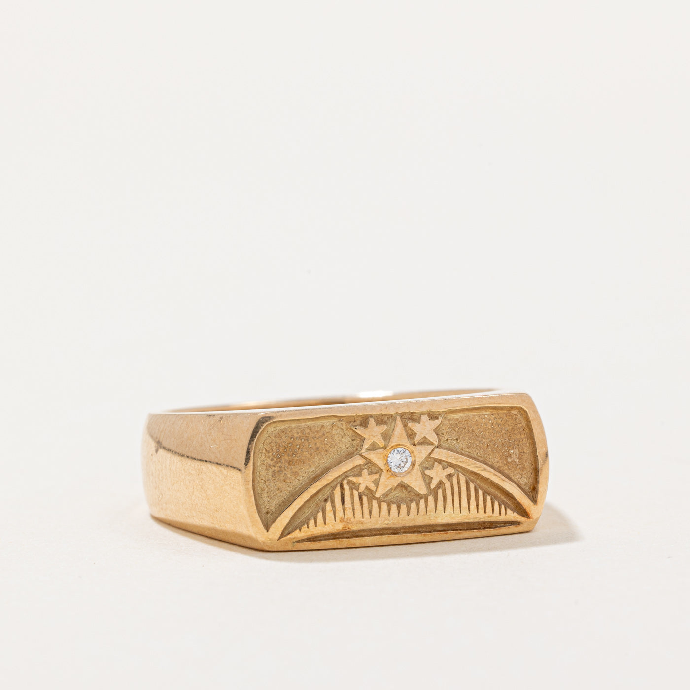 Diamond Star Signet Ring | 0.02ct | SZ 10.25 |