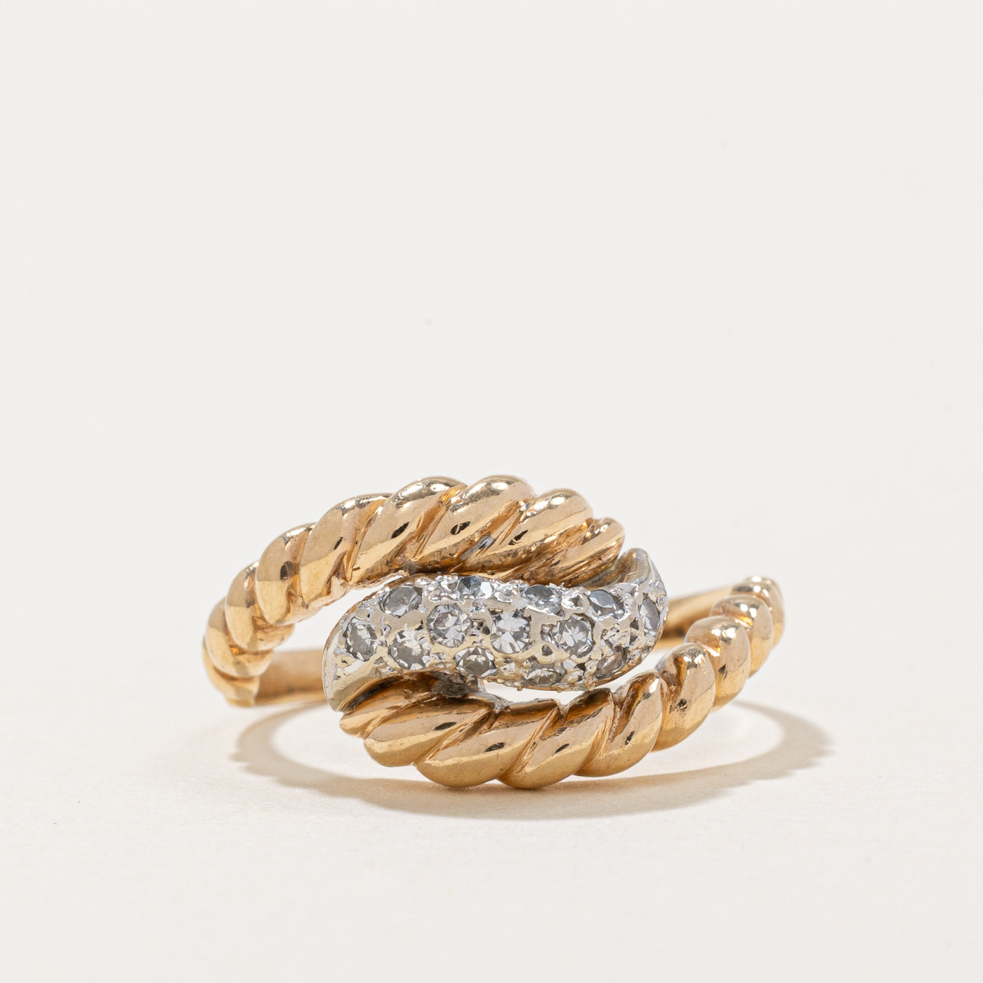 Pave Set Diamond Twisted Ring | 0.22ctw | SZ 7.75 |
