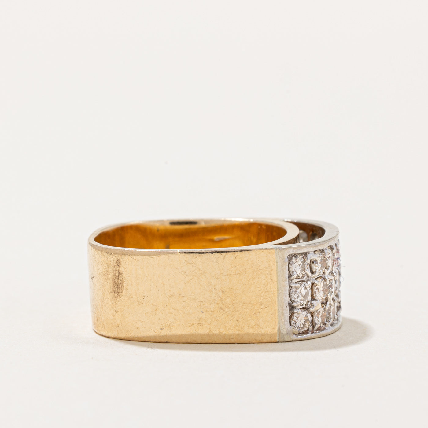 Pave Set Diamond Soft Square Band | 1.00ctw | SZ 6.5 |