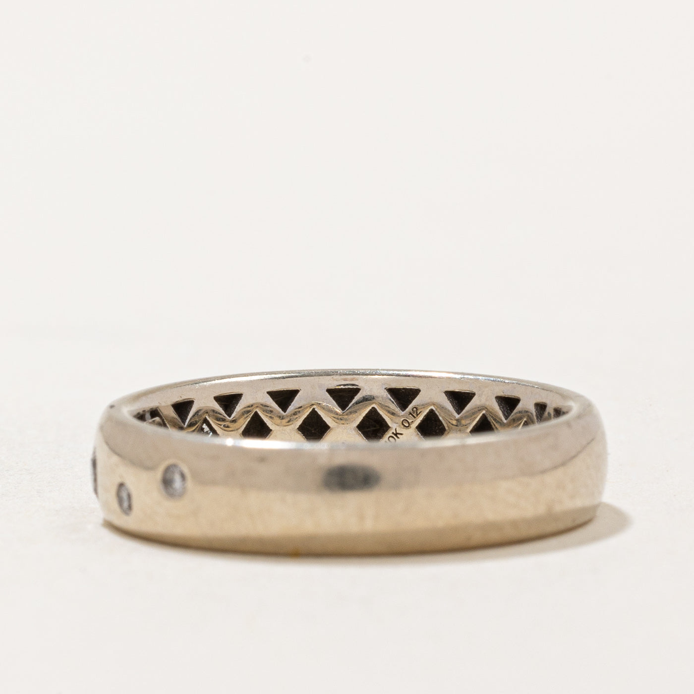 White Gold Flush Set Diamond Band | 0.12ctw | SZ 4.75 |