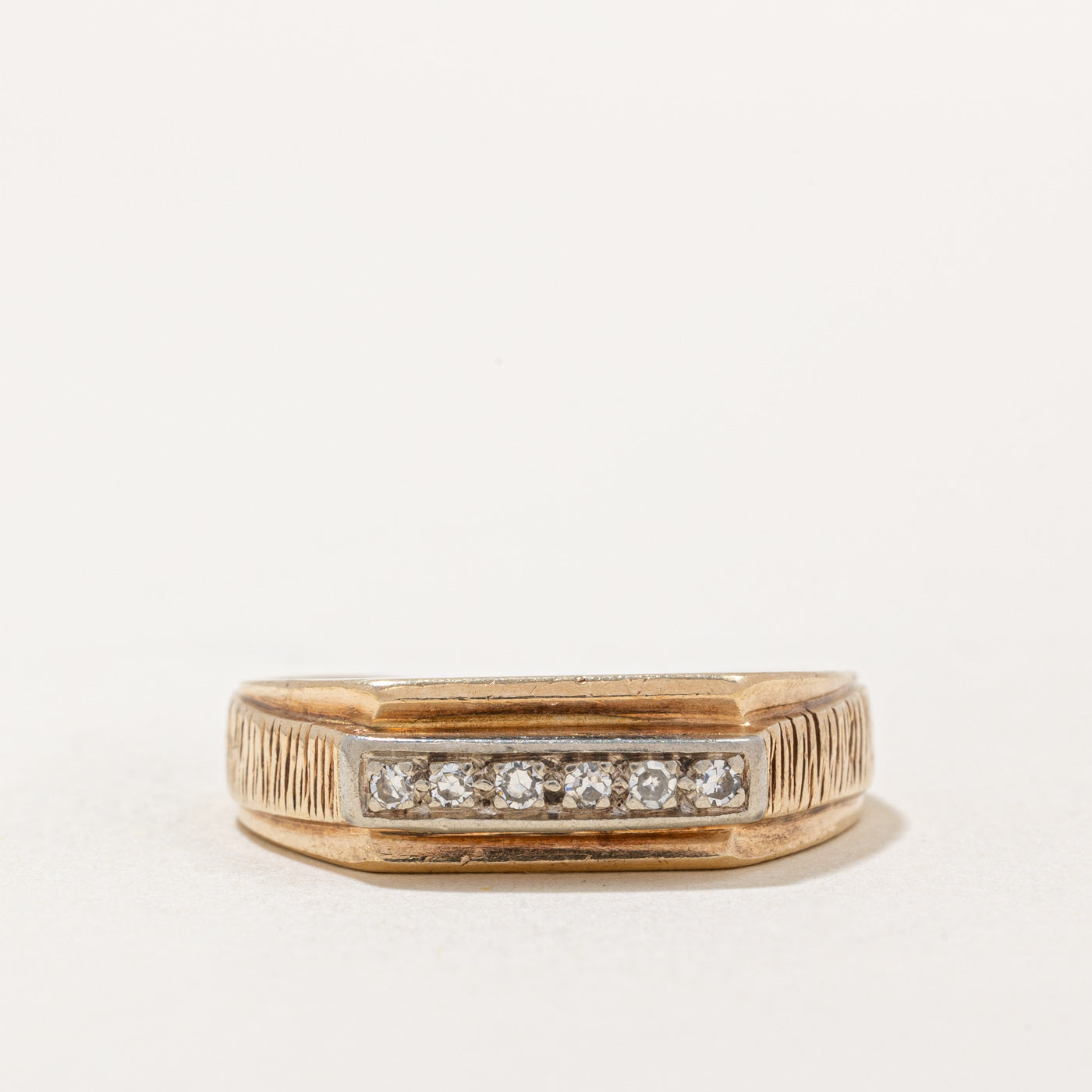 Diamond Textured Band Ring | 0.10ctw | SZ 10 |