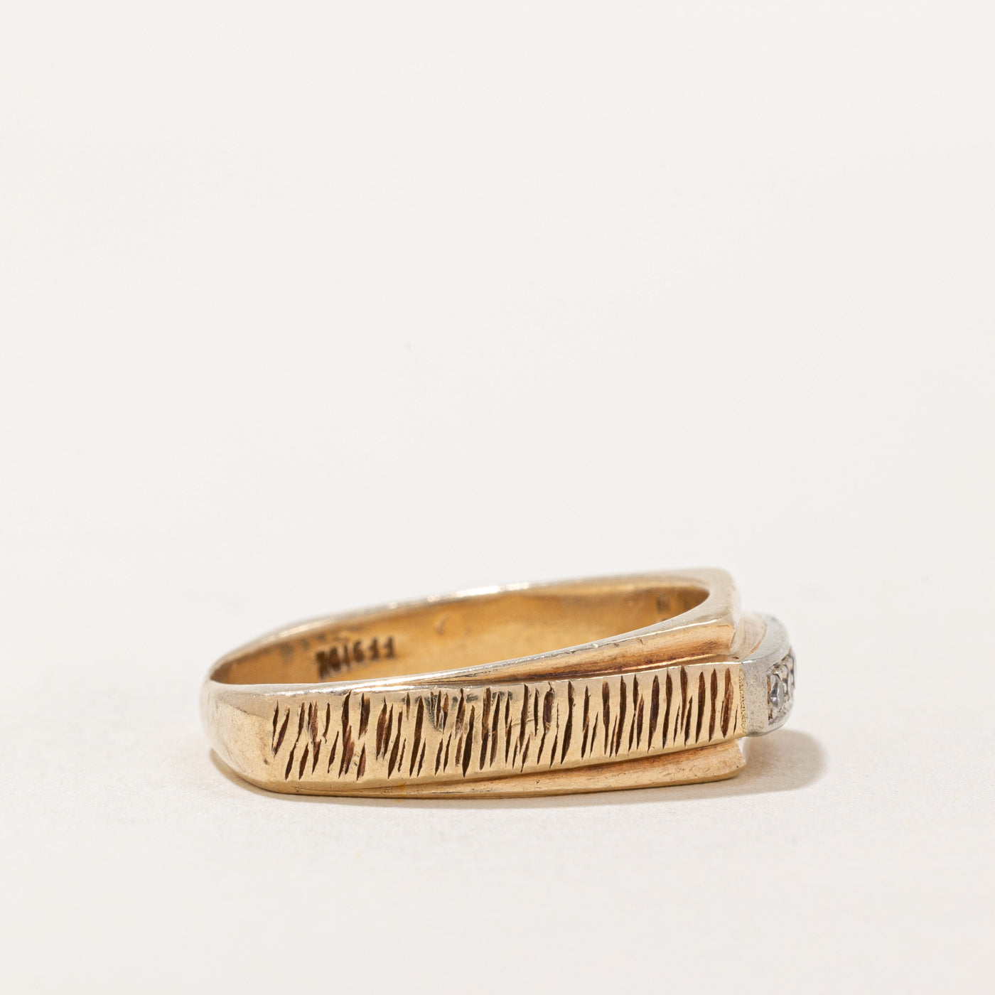 Diamond Textured Band Ring | 0.10ctw | SZ 10 |