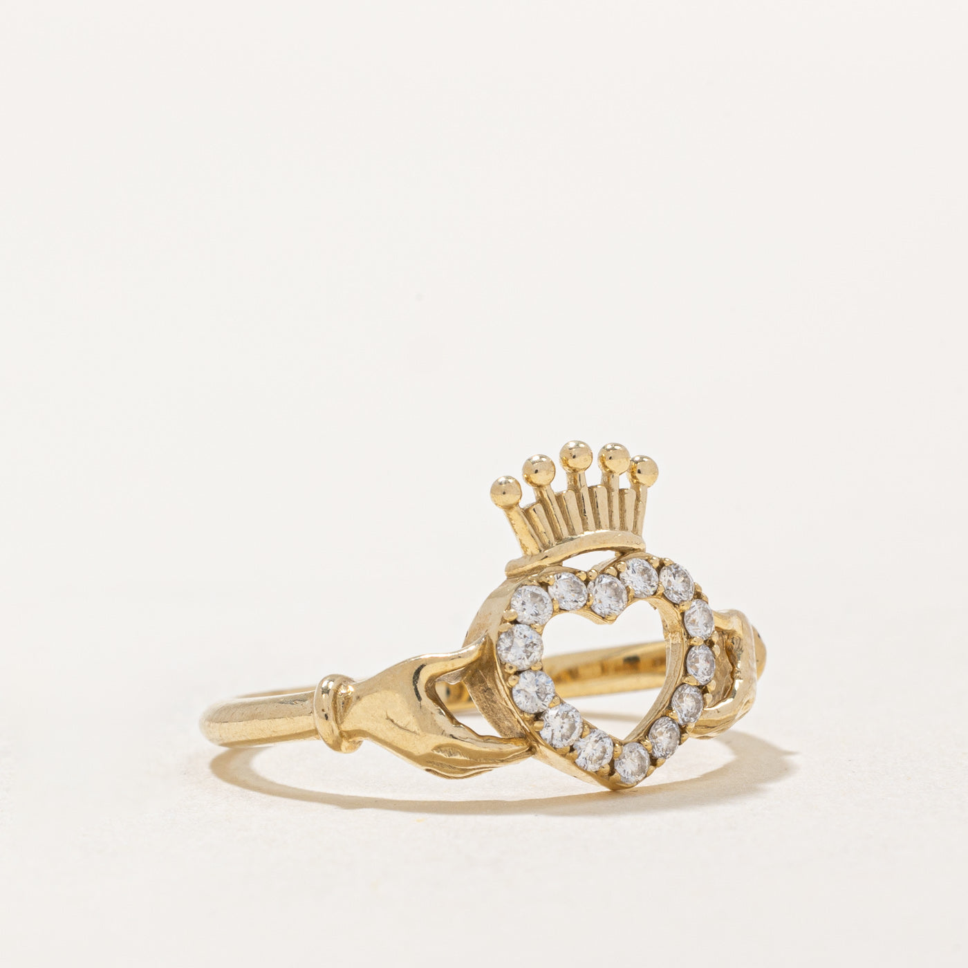 Bague Claddagh en diamants | 0,20 ct | Taille 6,5 |