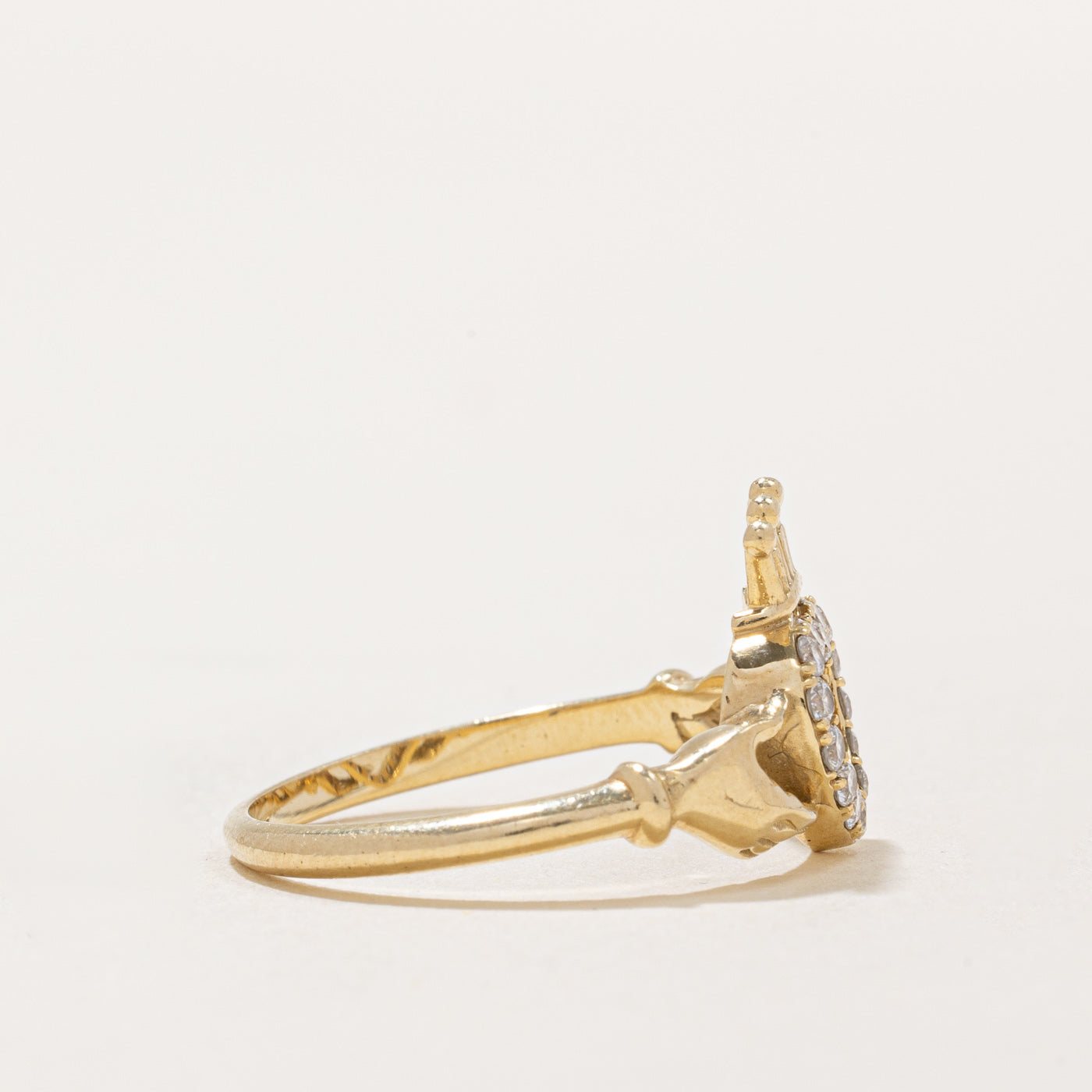 Bague Claddagh en diamants | 0,20 ct | Taille 6,5 |