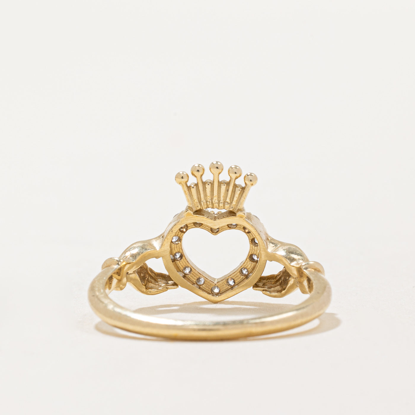 Bague Claddagh en diamants | 0,20 ct | Taille 6,5 |