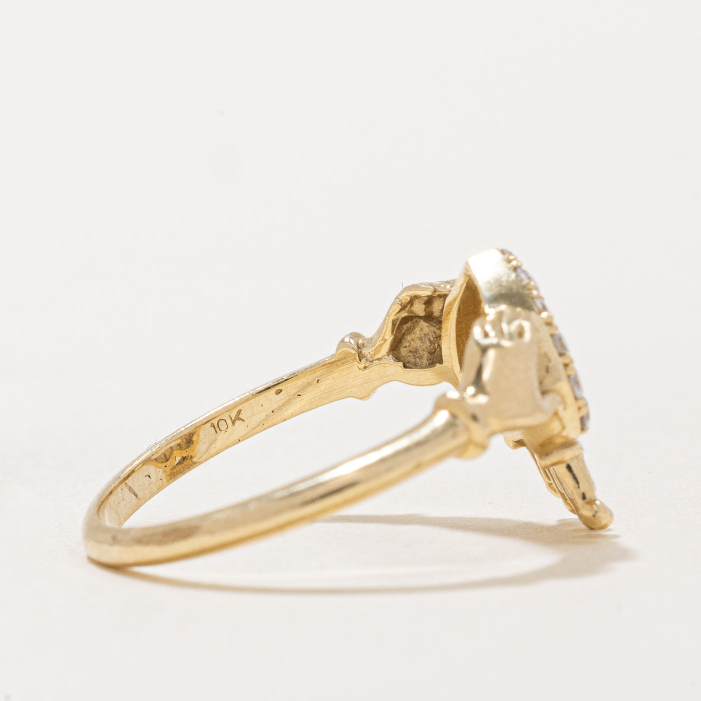 Bague Claddagh en diamants | 0,20 ct | Taille 6,5 |