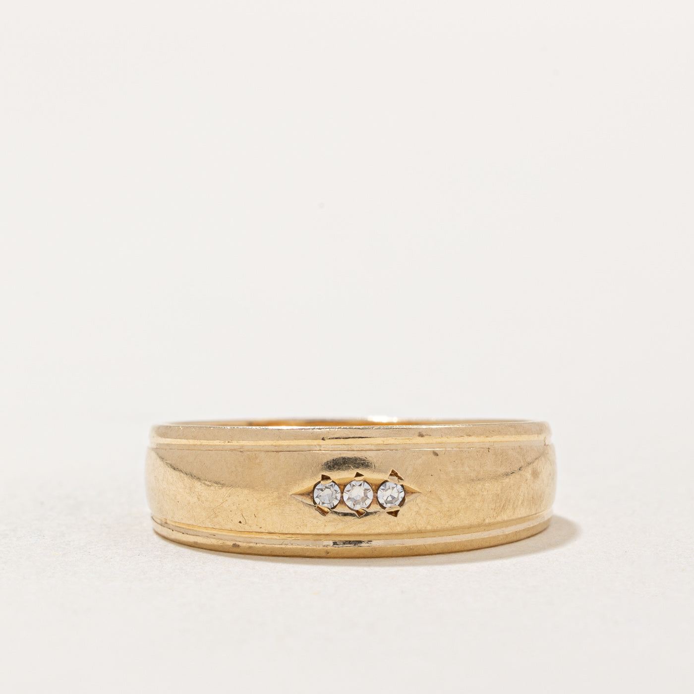 Three Stone Diamond Band | 0.03ctw | SZ 7.5 |