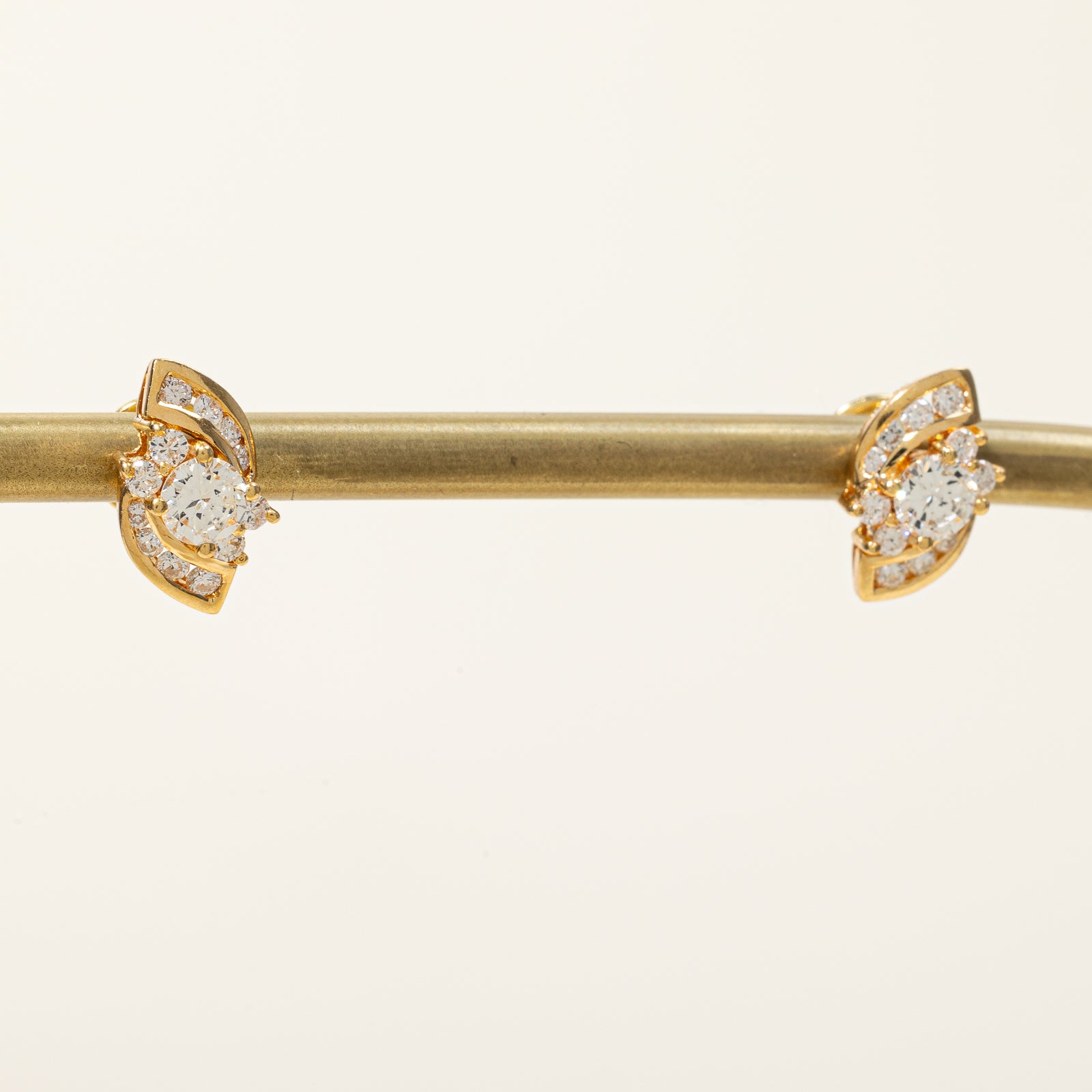 Diamond Cluster Stud Earrings | 0.81ctw |