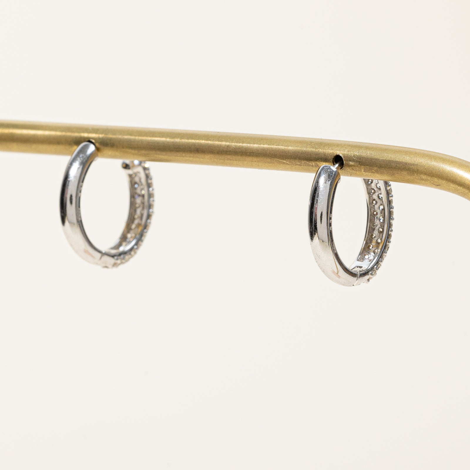 Pavé Set Diamond Hoop Earrings | 0.70ctw |