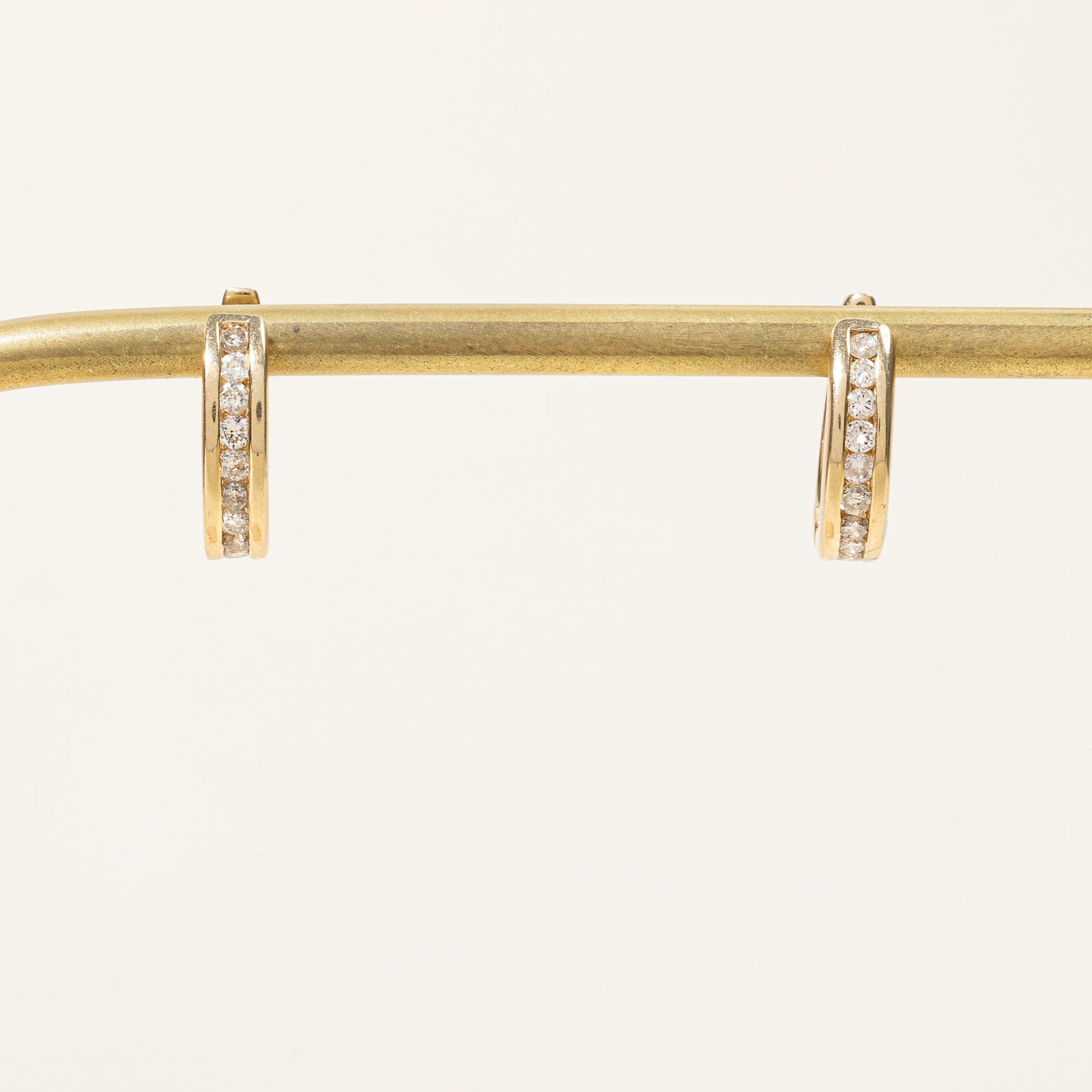 Diamond Channel Set Huggie Earrings | 0.48ctw |