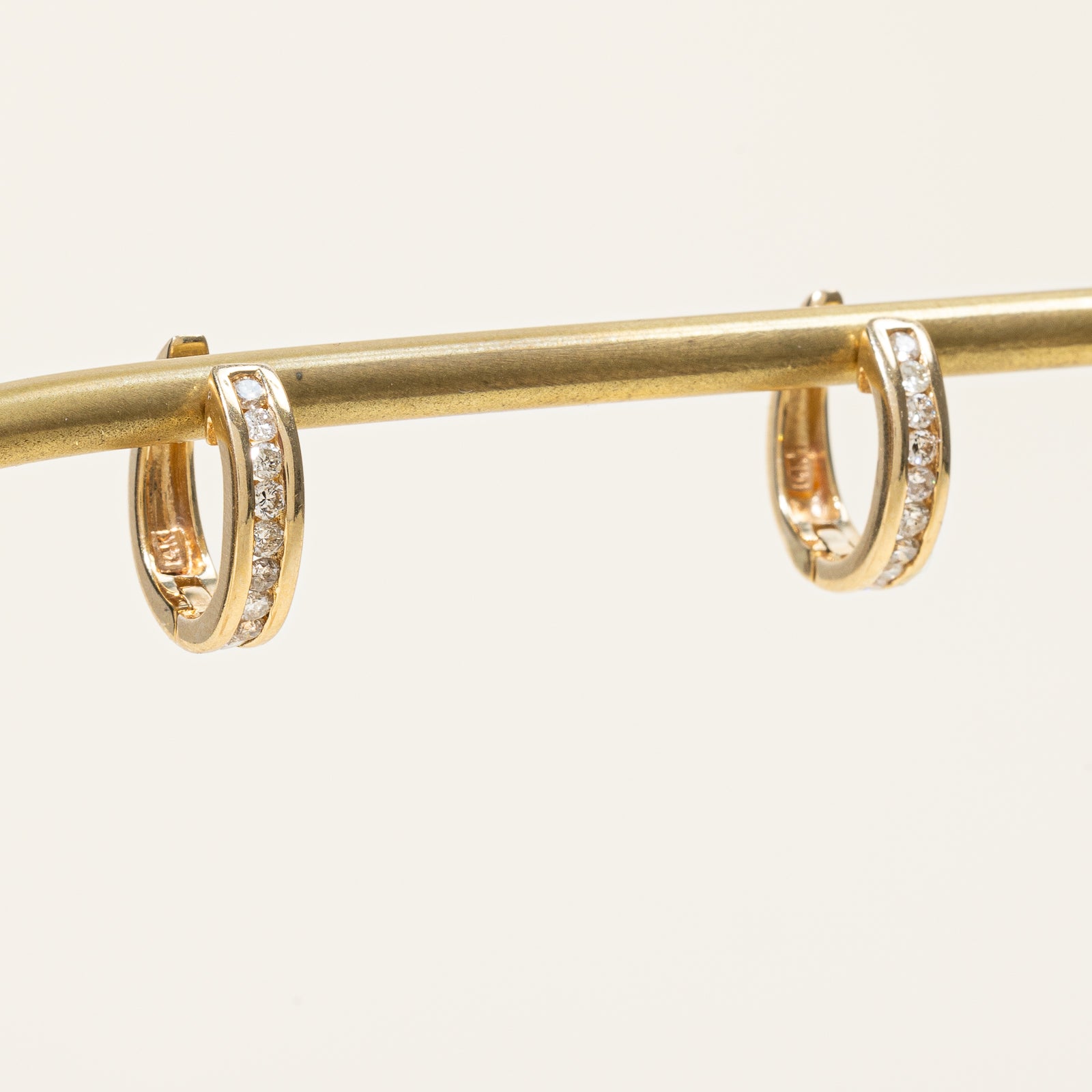 Diamond Channel Set Huggie Earrings | 0.48ctw |