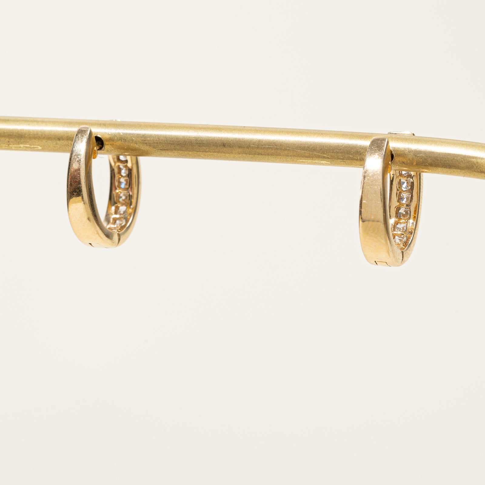 Diamond Channel Set Huggie Earrings | 0.48ctw |
