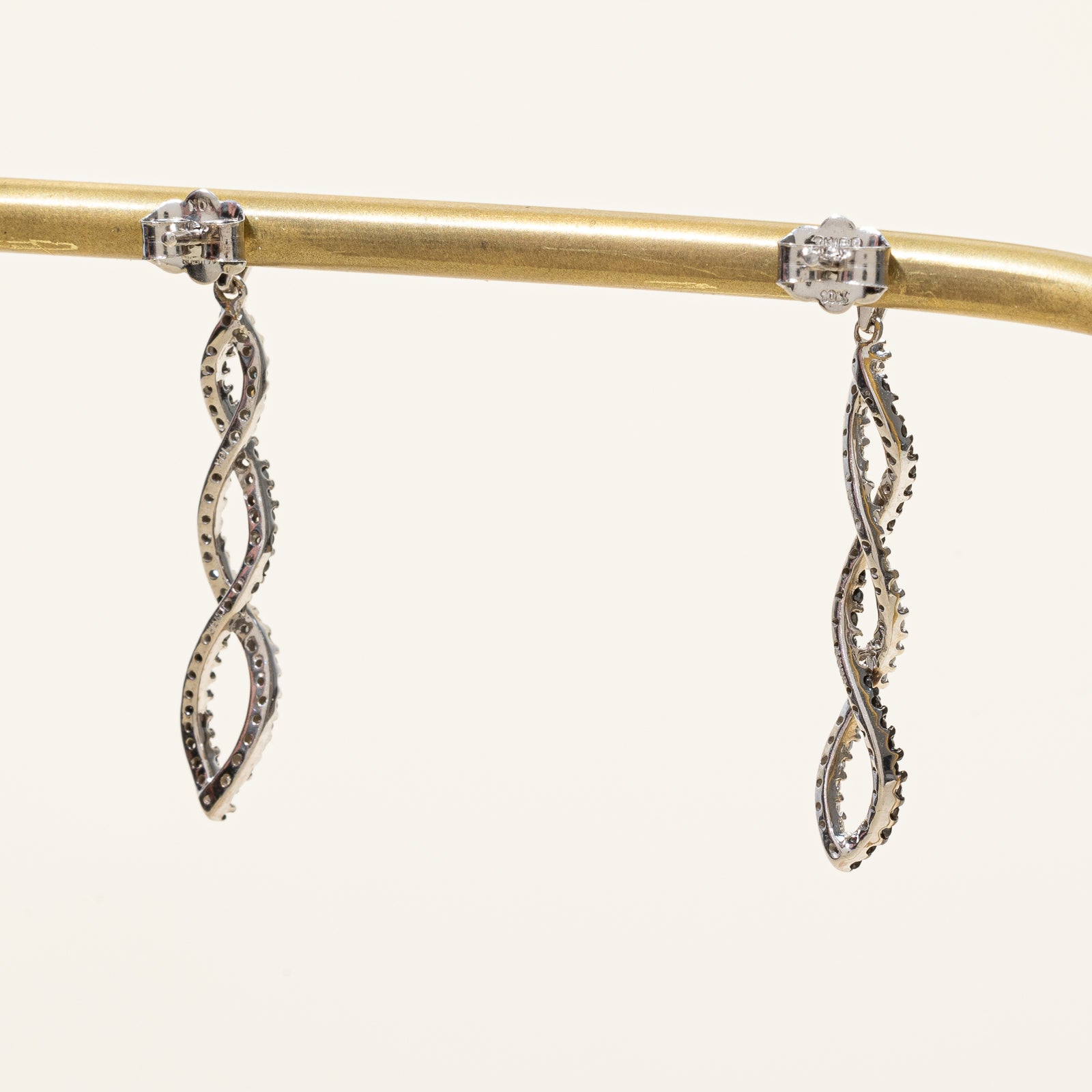 Diamond & Black Diamond Drop Earrings | 0.26ctw, 0.20ctw |