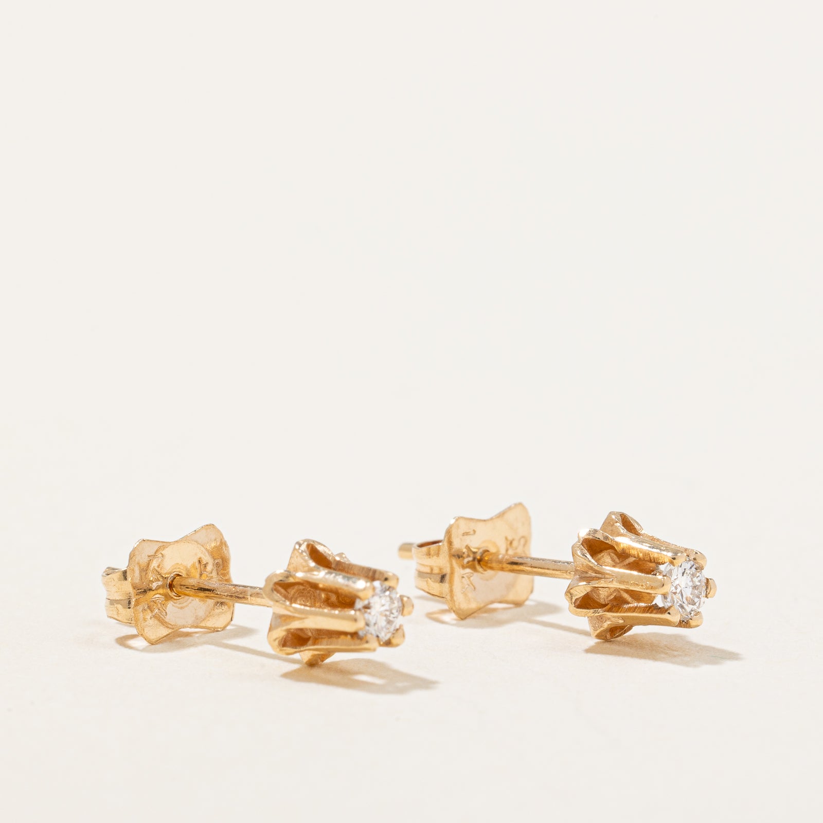 Belcher Set Diamond Stud Earrings | 0.07ctw |