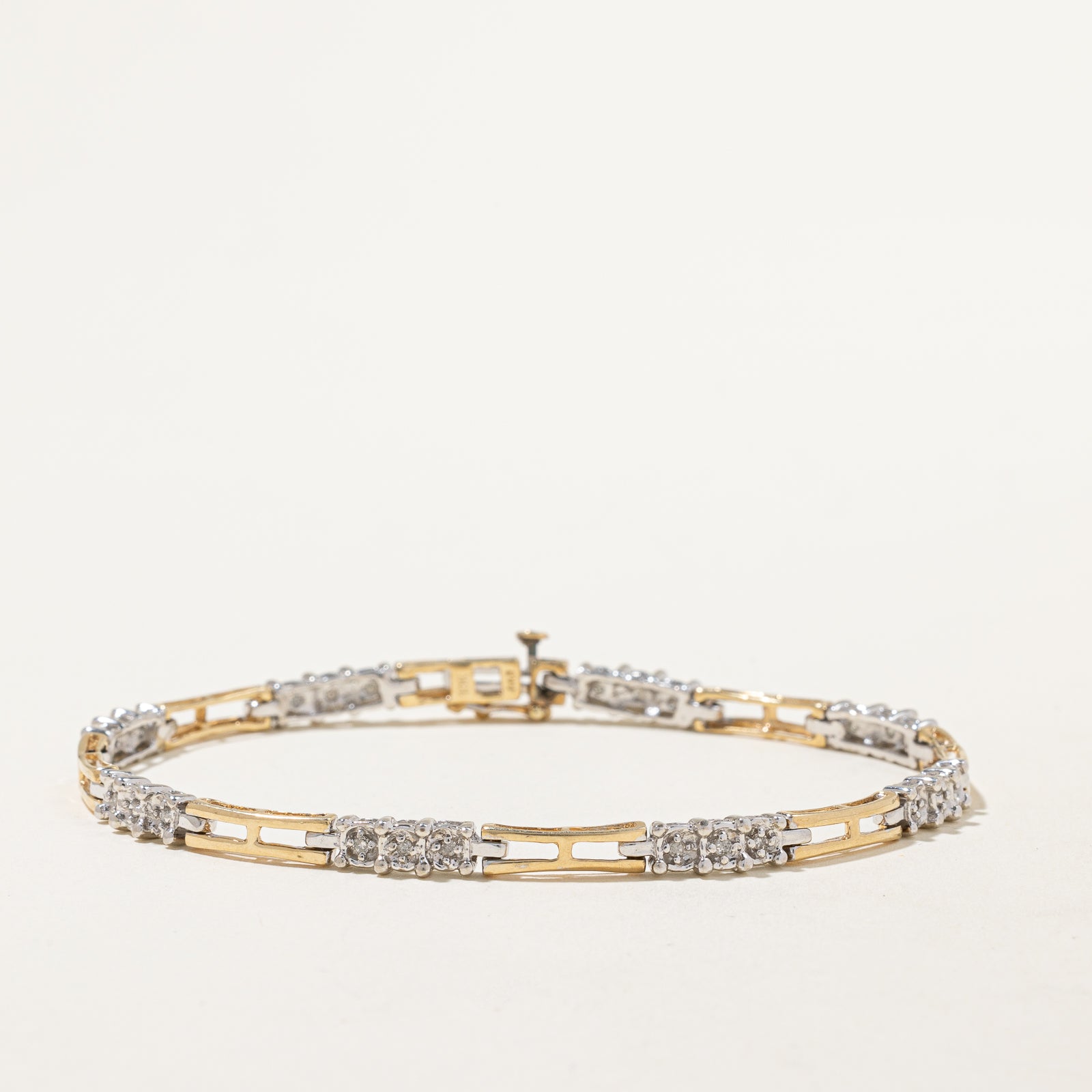Two Tone Gold Diamond Bracelet | 0.24ctw | 7" |