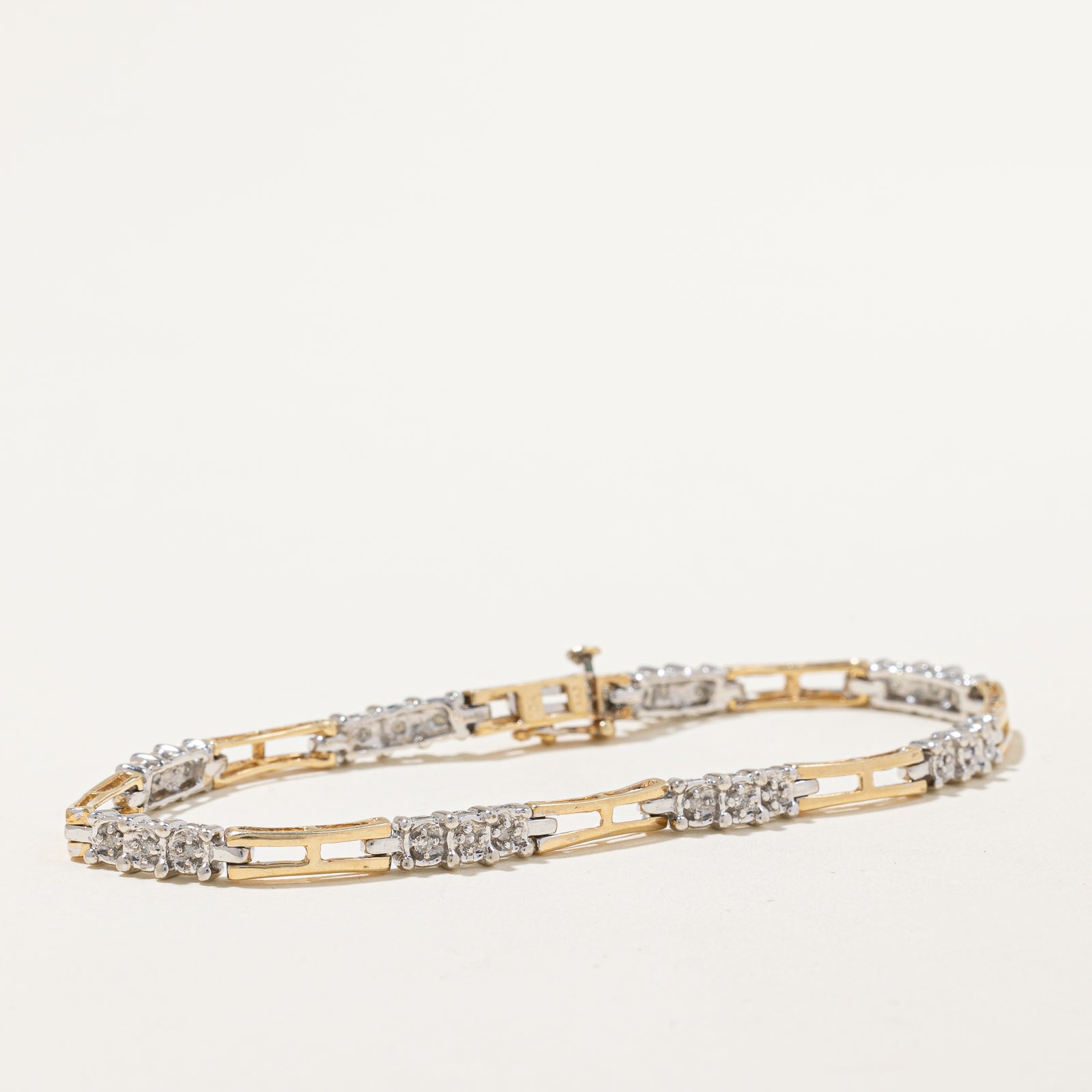 Two Tone Gold Diamond Bracelet | 0.24ctw | 7" |