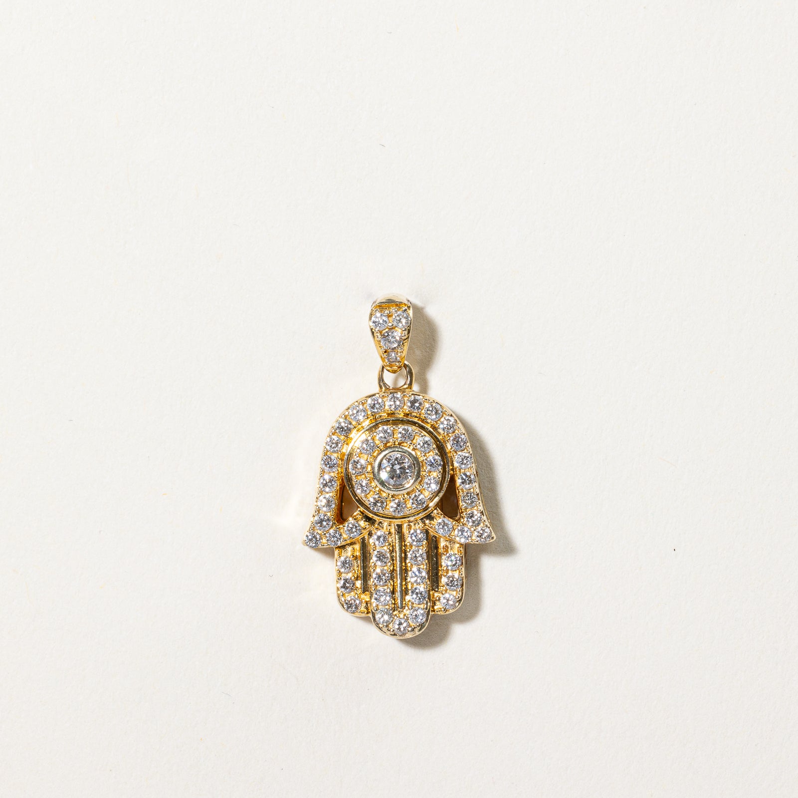 Diamond Hamsa Hand Pendant | 0.68ctw |